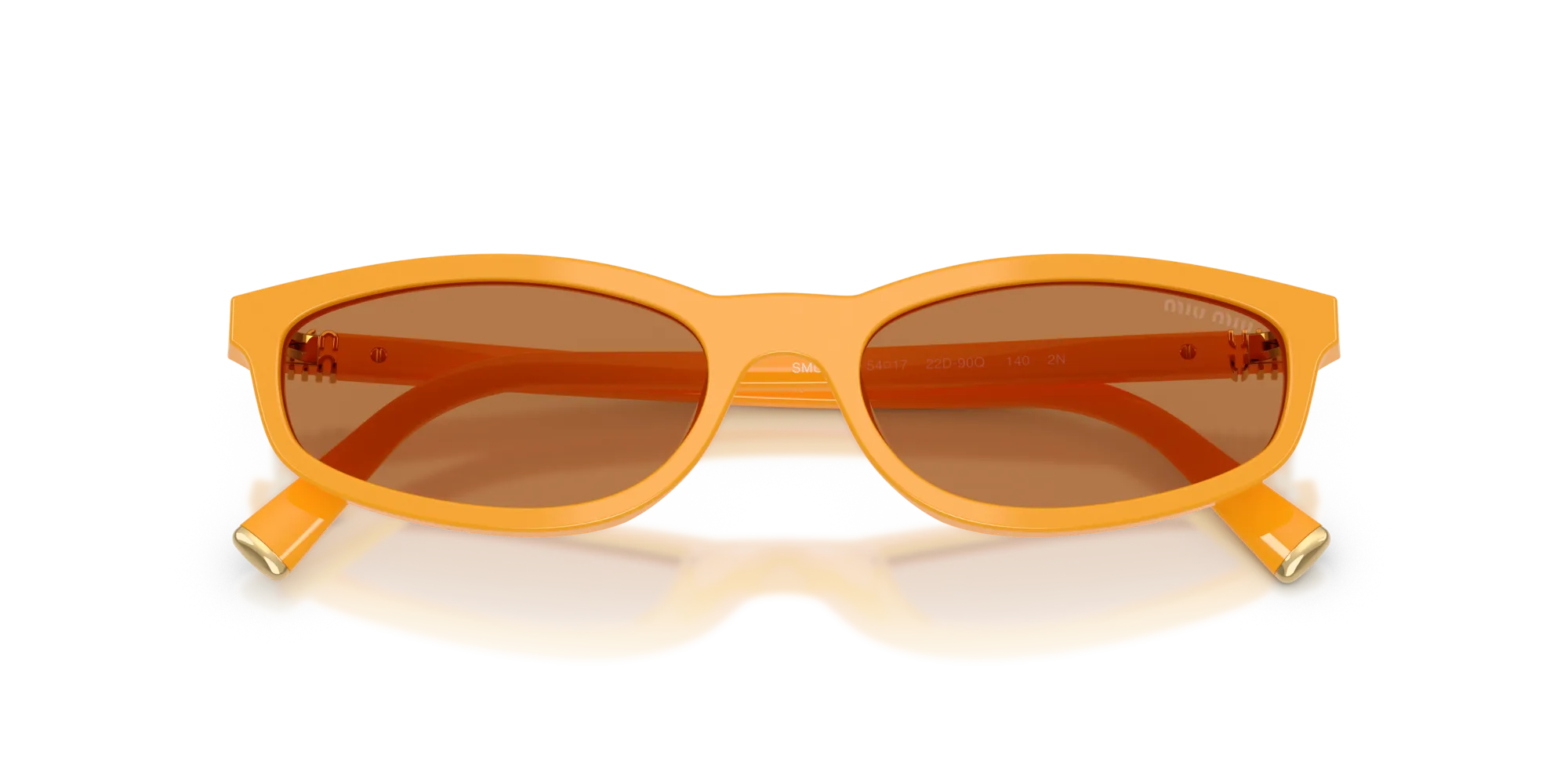 Miu Miu MU A06S 22D90Q Occhiali da sole Acetato Giallo Marrone Geometrica Normale - immagine 2