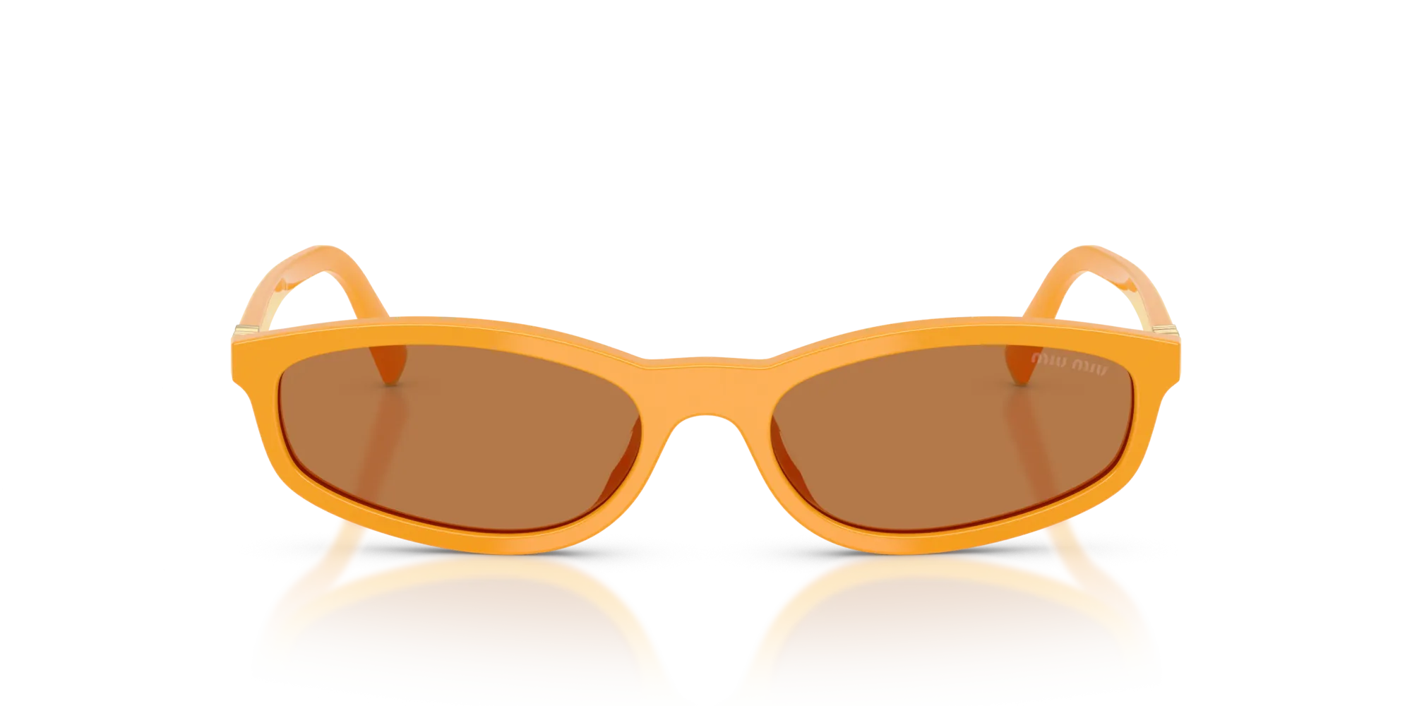 Miu Miu MU A06S 22D90Q Occhiali da sole Acetato Giallo Marrone Geometrica Normale - immagine 3