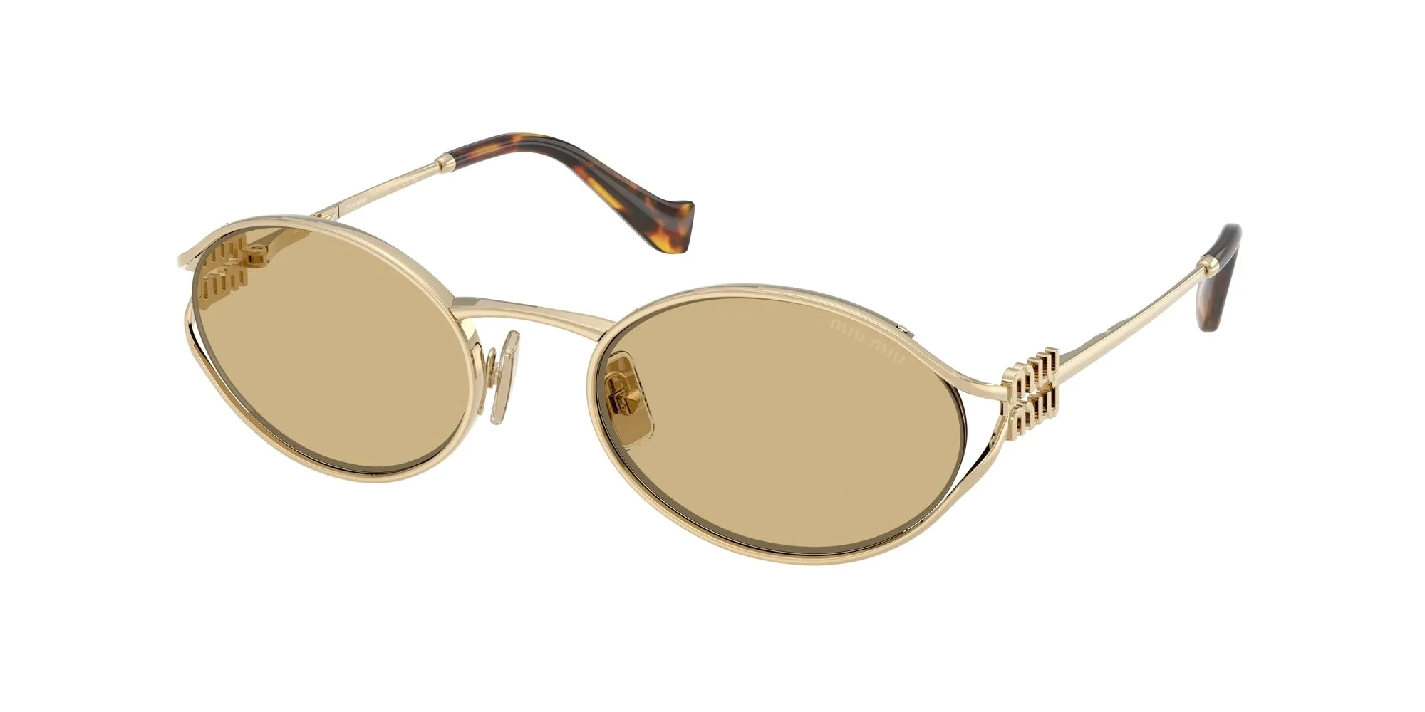 Miu Miu MU 52YS ZVN10R Occhiali da sole Metallo Oro Giallo Rotonda Normale - immagine 1