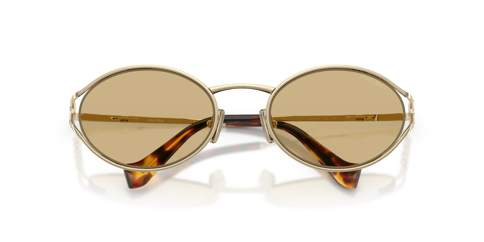 Miu Miu MU 52YS ZVN10R Occhiali da sole Metallo Oro Giallo Rotonda Normale - immagine 2