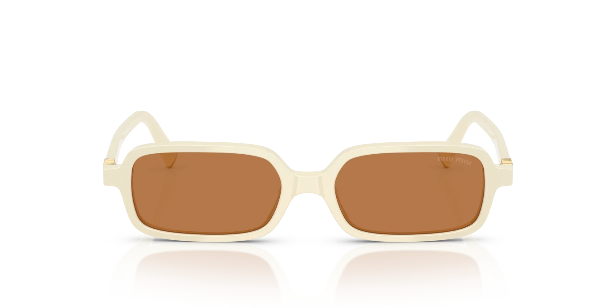 Miu Miu MU 11ZS 21D90Q Occhiali da sole Acetato Bianco Marrone Squadrata Normale - immagine 3