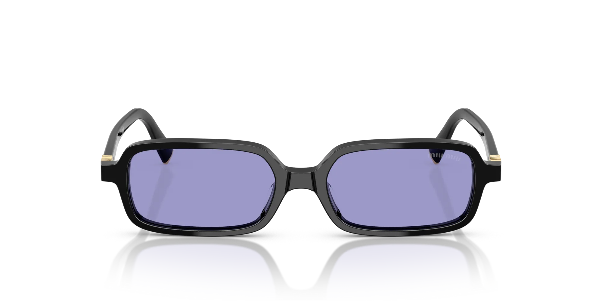 Miu Miu MU 11ZS 16K01O Occhiali da sole Acetato Nero Viola Squadrata Normale - immagine 3