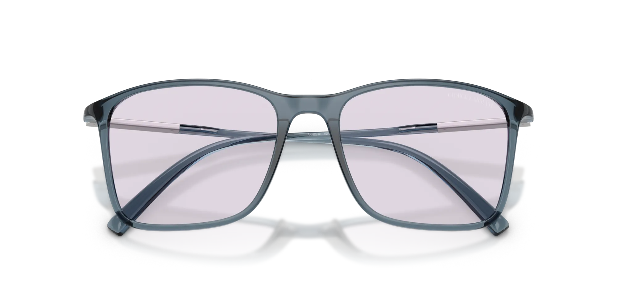 Giorgio Armani AR8231U 6241M3 Occhiali da sole Iniettato Blu Grigio Pillow Fotocromatiche - immagine 2