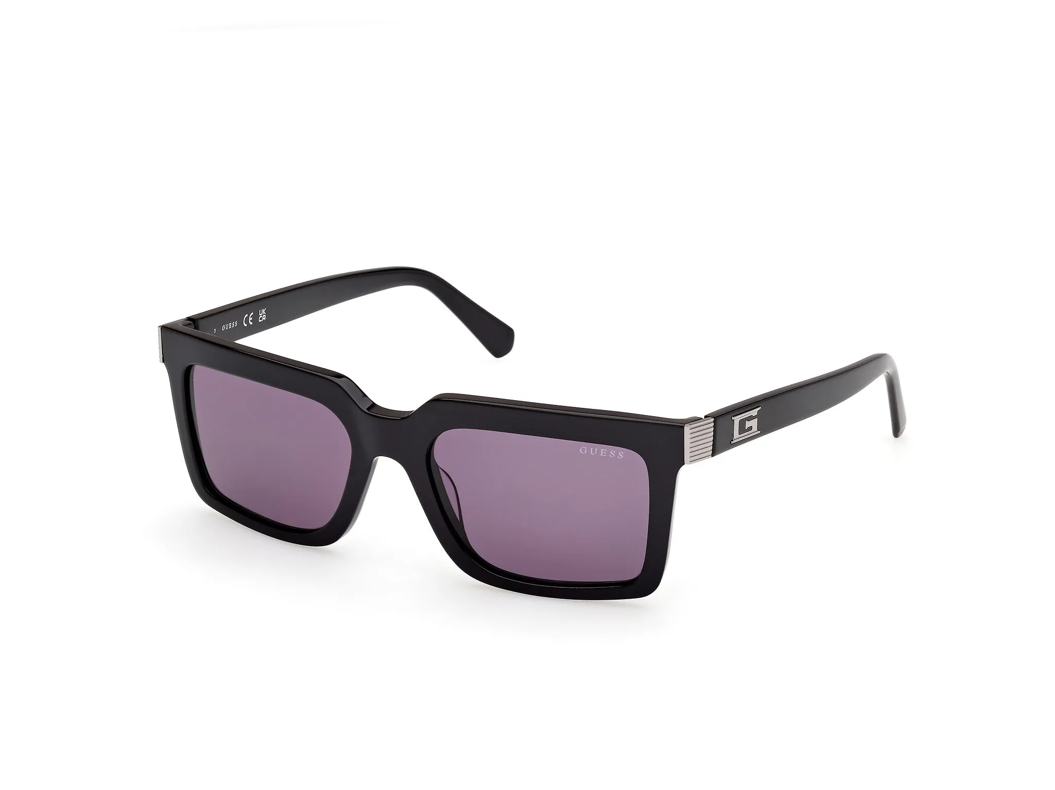 Guess GU00213 01Y Occhiali da sole Acetato Nero Viola Squadrata Normale - immagine 1