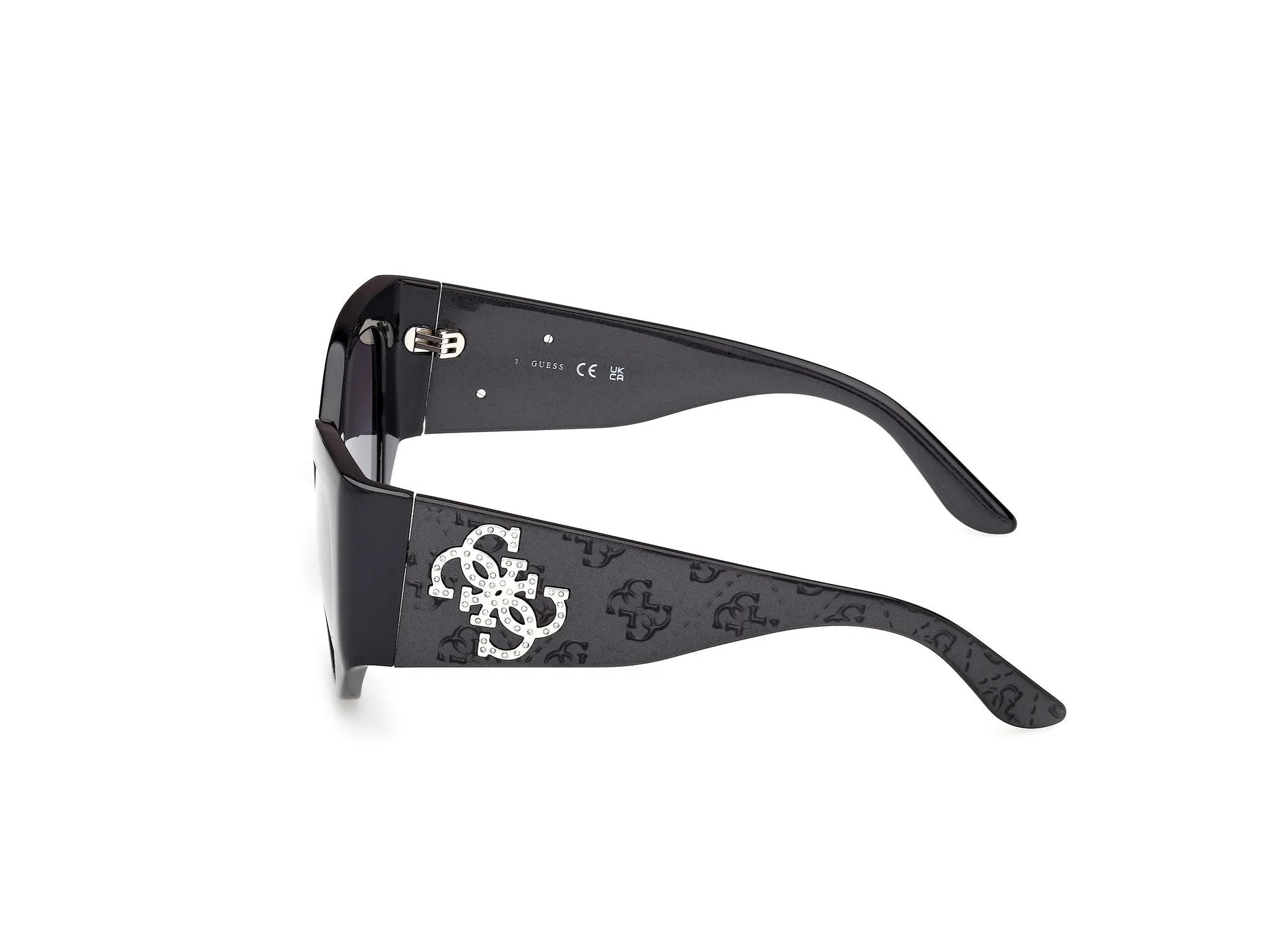 Guess GU00202 01B Occhiali da sole Iniettato Nero Fumo Cat Eye Normale - immagine 3