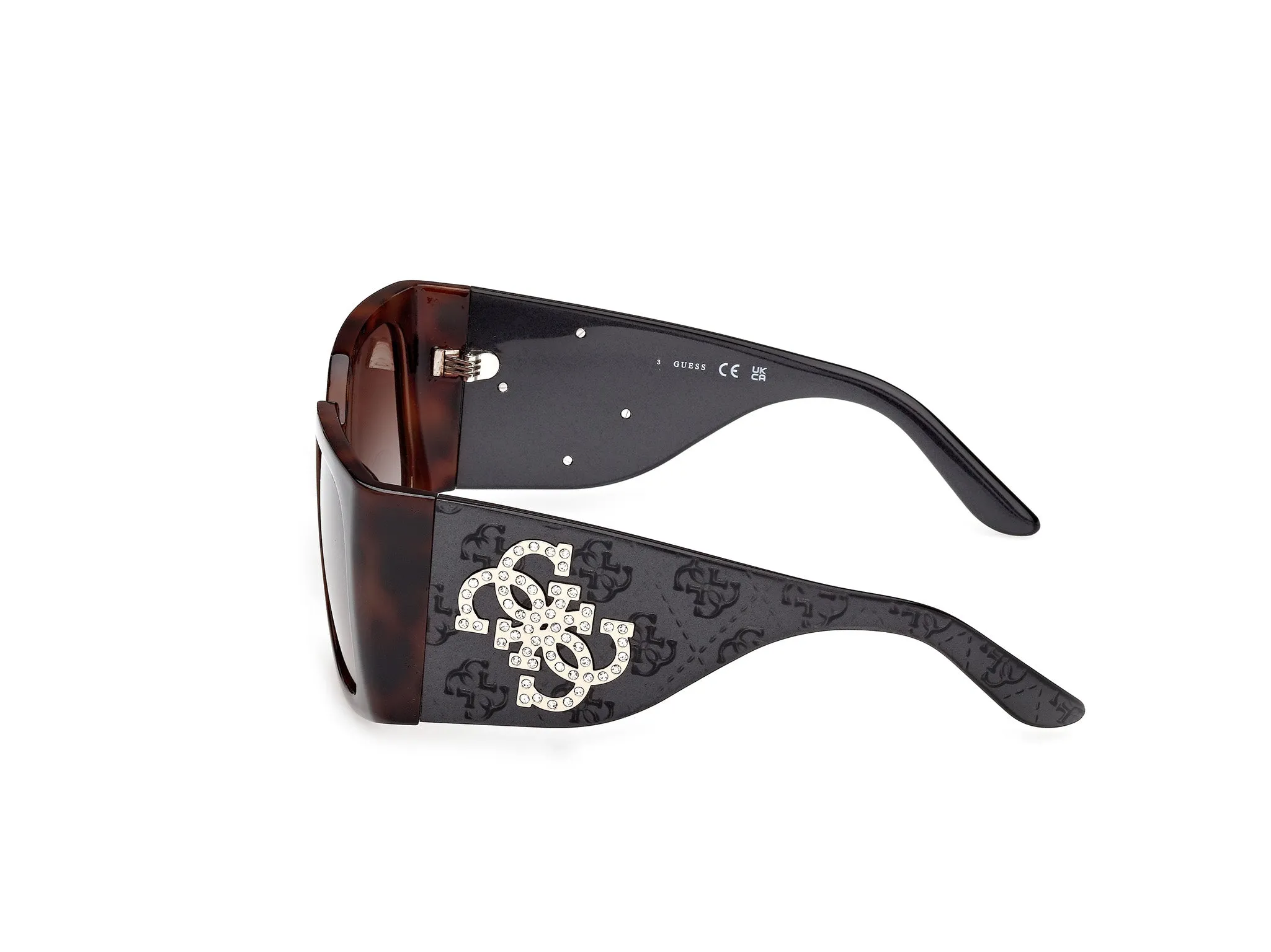 Guess GU00201-H 52F Occhiali da sole Iniettato Havana Marrone Squadrata Normale Sfumato - immagine 3