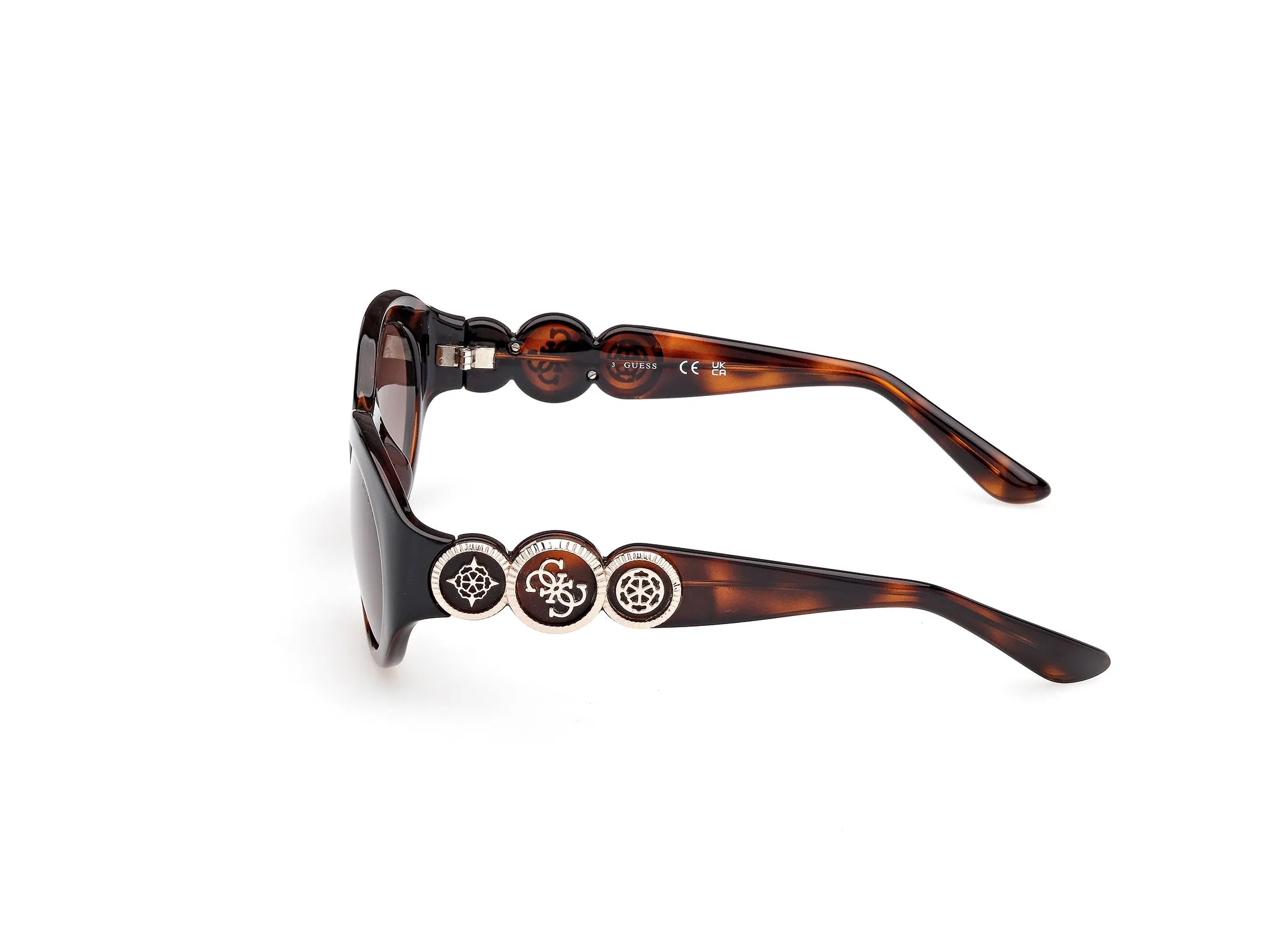 Guess GU00198-H 52F Occhiali da sole Iniettato Havana Marrone Rotonda Normale Sfumato - immagine 3