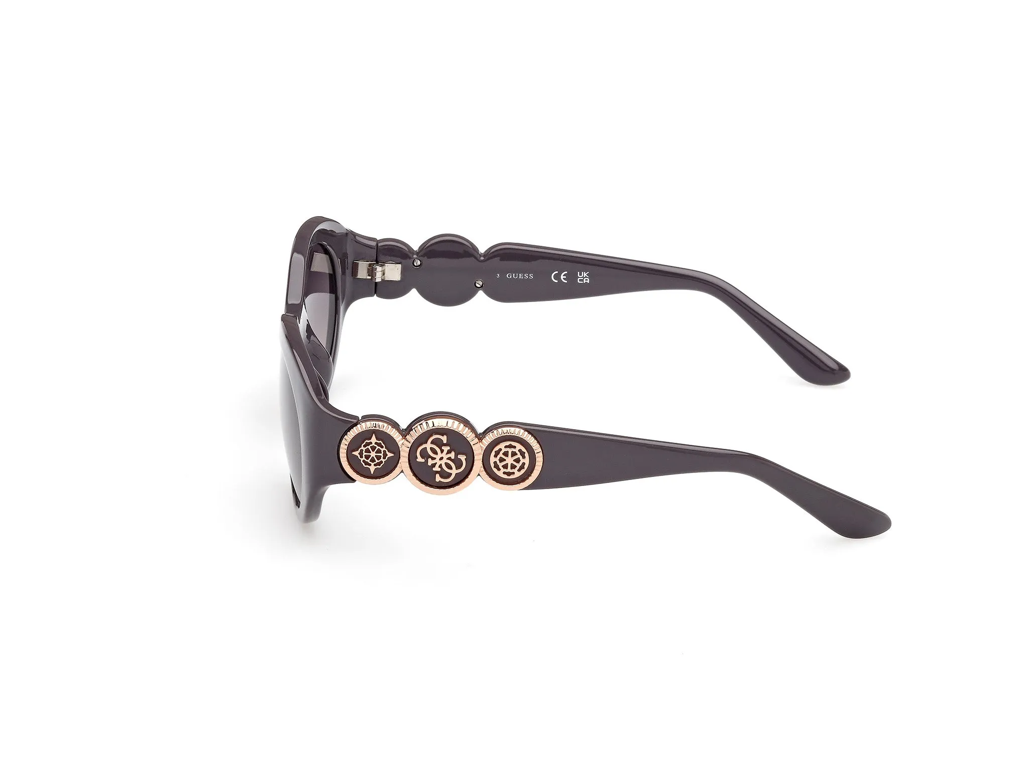 Guess GU00198-H 20B Occhiali da sole Iniettato Grigio Fumo Rotonda Normale - immagine 3
