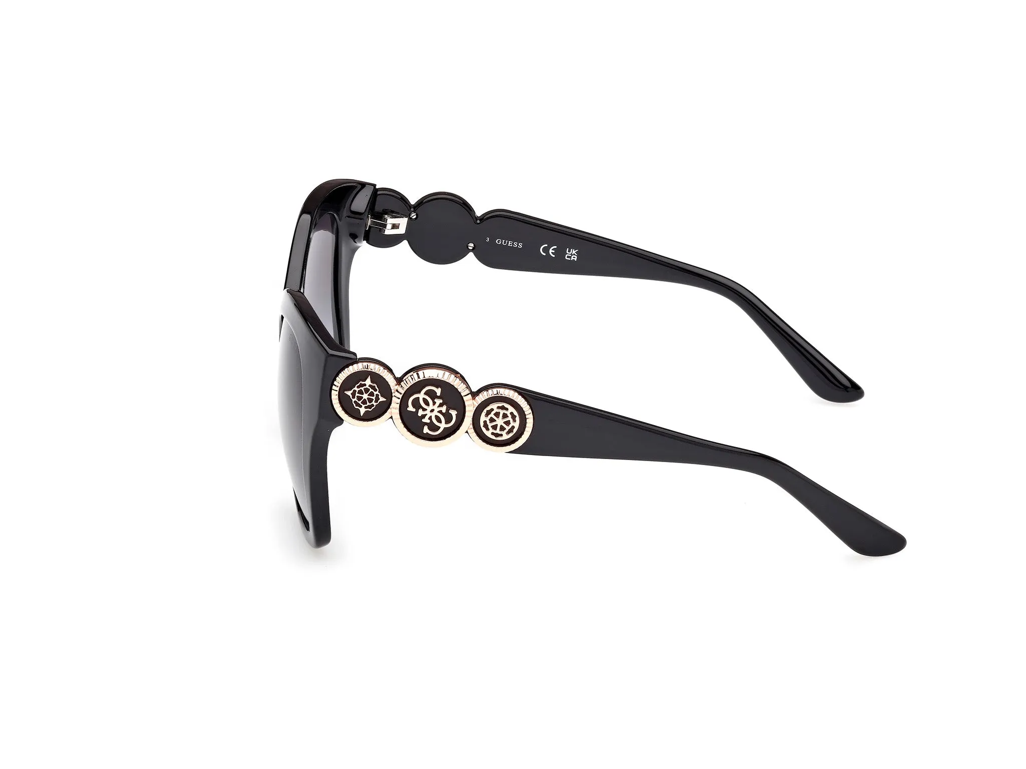 Guess GU00197 01B Occhiali da sole Iniettato Nero Fumo Farfalla Normale - immagine 3