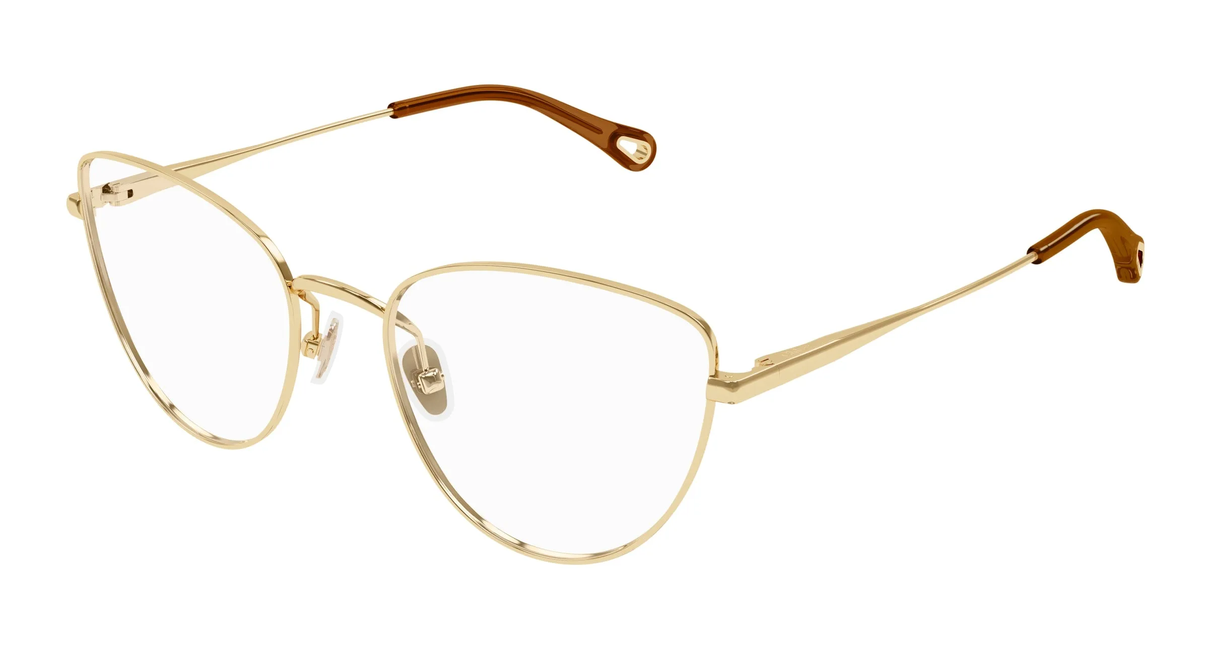 Chloé CH0319O 001 Montature da vista Metallo Oro Trasparente Cat Eye - immagine 1