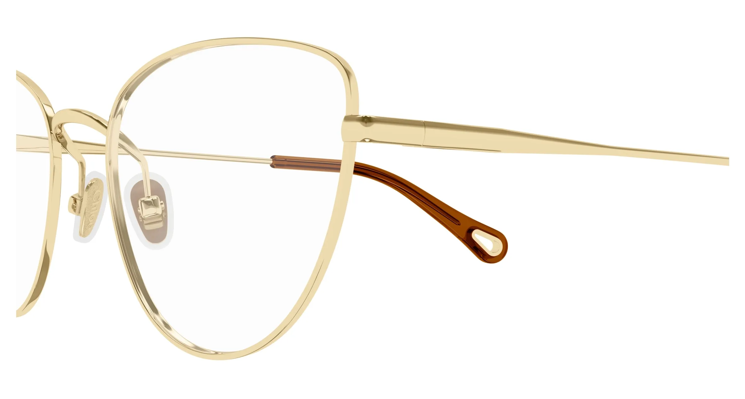 Chloé CH0319O 001 Montature da vista Metallo Oro Trasparente Cat Eye - immagine 3