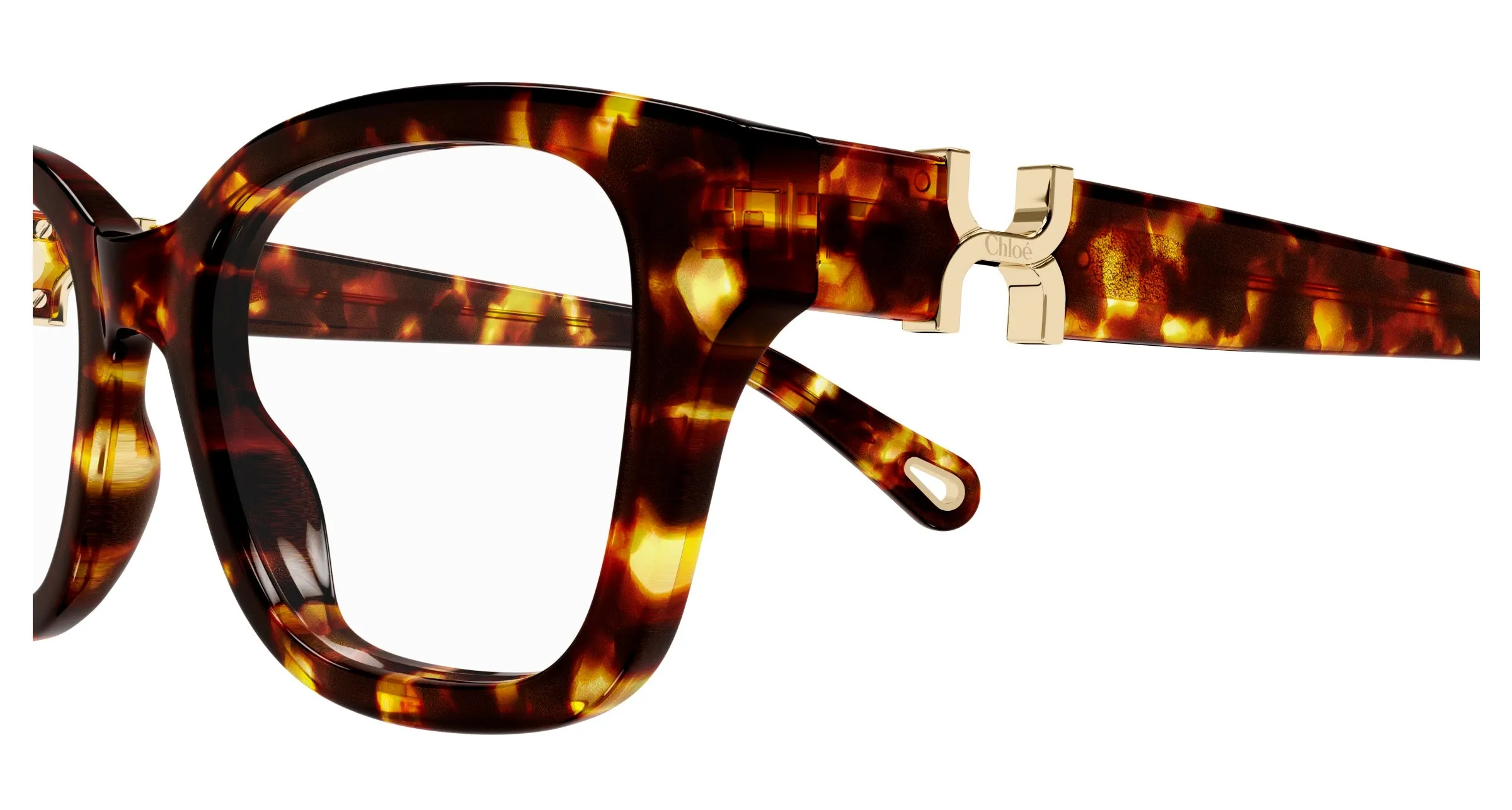 Chloé CH0305O 006 Montature da vista Acetato Havana Trasparente Squadrata - immagine 3