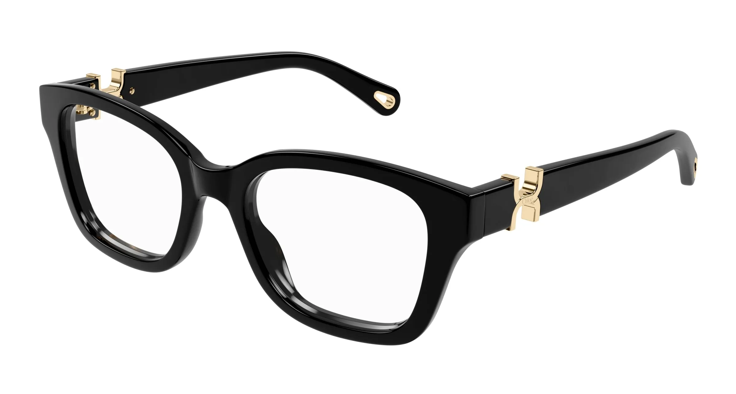 Chloé CH0305O 005 Montature da vista Acetato Nero Trasparente Squadrata - immagine 1