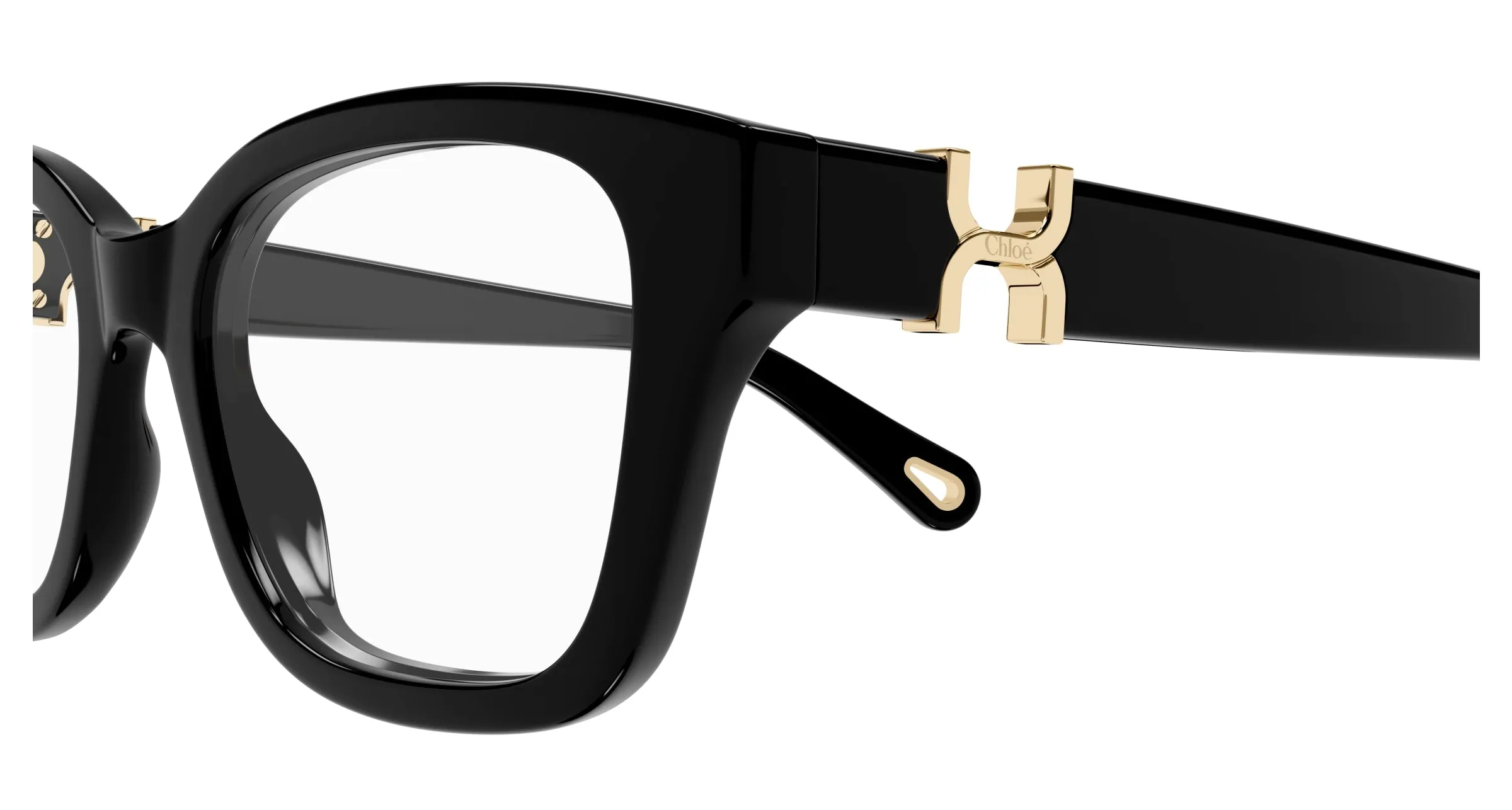 Chloé CH0305O 005 Montature da vista Acetato Nero Trasparente Squadrata - immagine 3