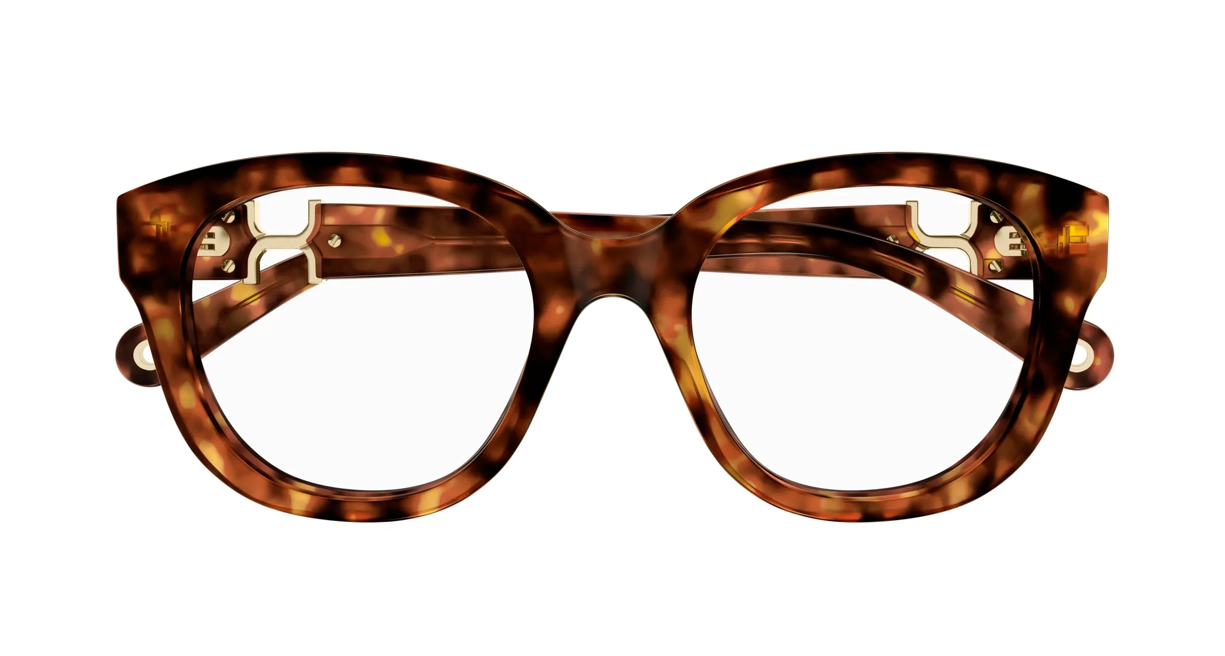 Chloé CH0304O 002 Montature da vista Acetato Havana Trasparente Rotonda - immagine 2