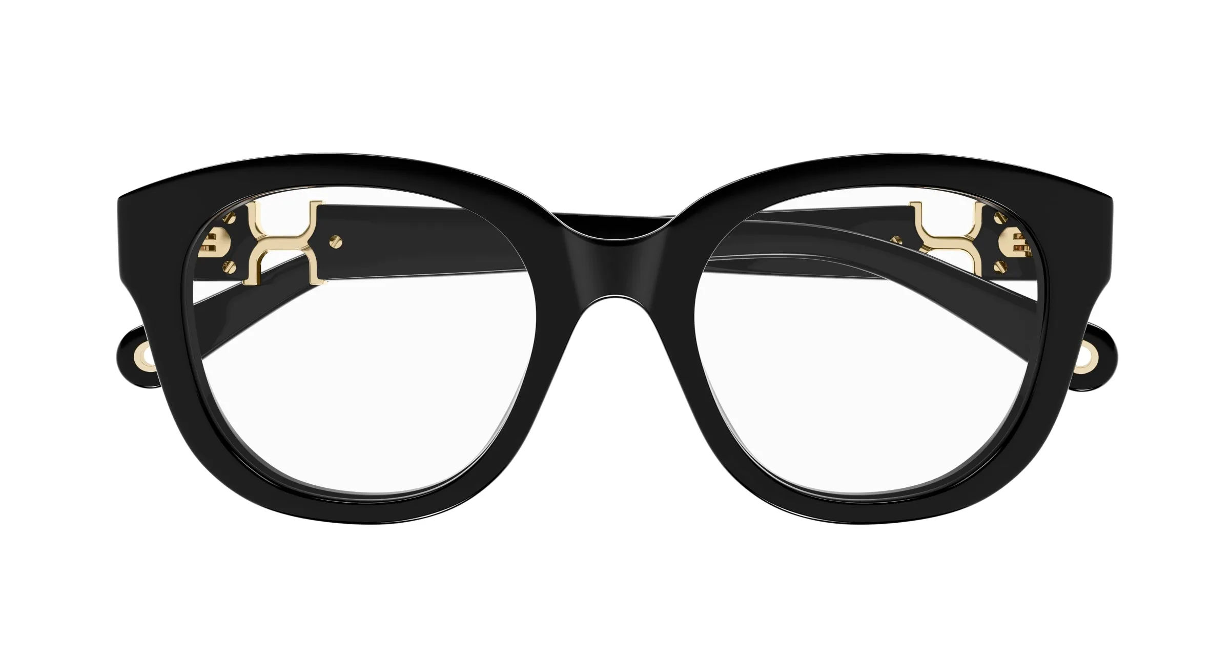 Chloé CH0304O 001 Montature da vista Acetato Nero Trasparente Rotonda - immagine 2
