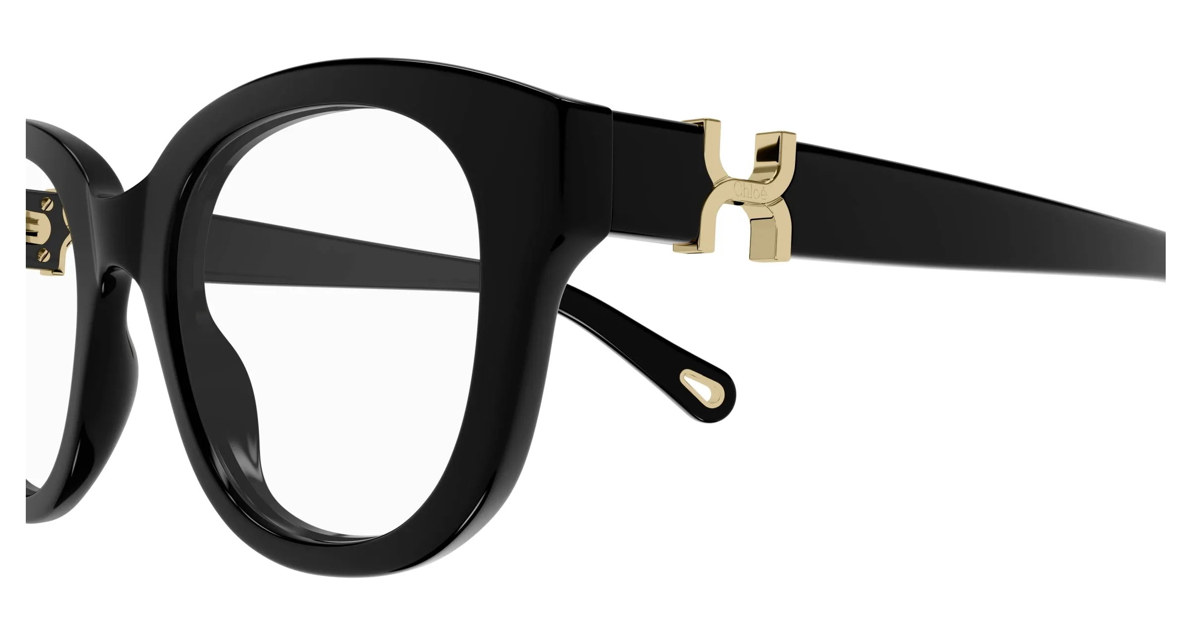 Chloé CH0304O 001 Montature da vista Acetato Nero Trasparente Rotonda - immagine 3