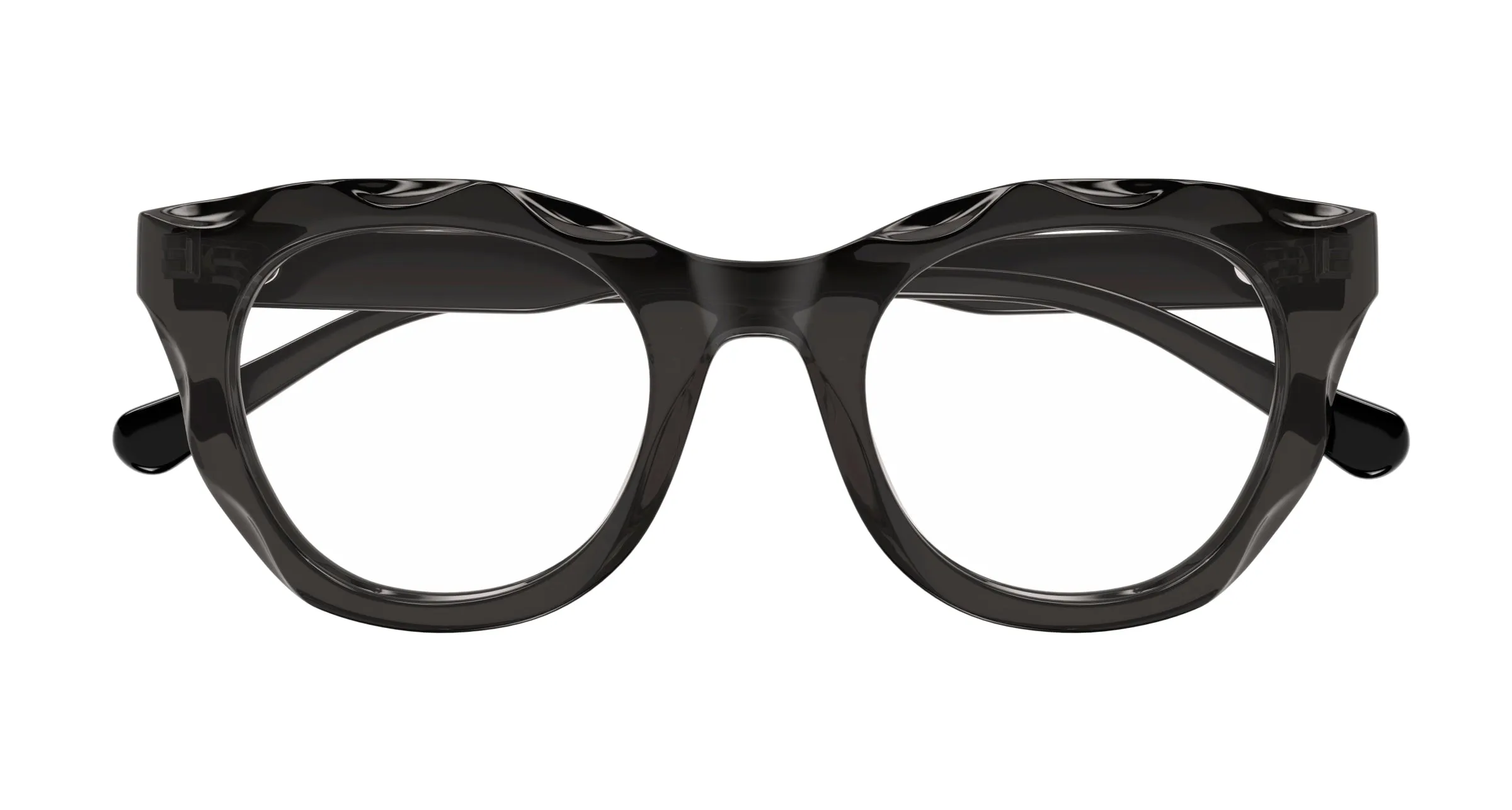 Chloé CH0296O 001 Montature da vista Acetato Grigio Trasparente Rotonda - immagine 2