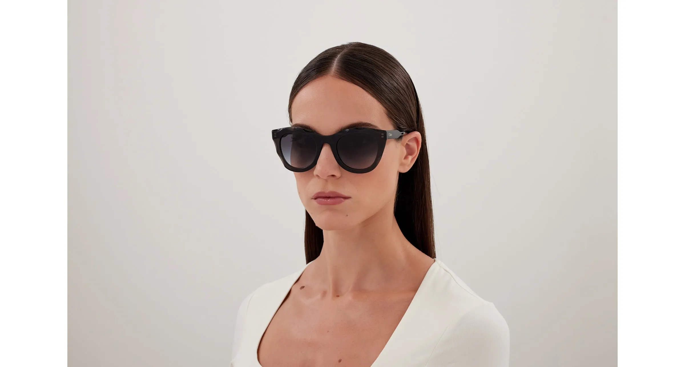 Chloé CH0295S 001 Occhiali da sole Acetato Grigio Grigio Rotonda - immagine 4