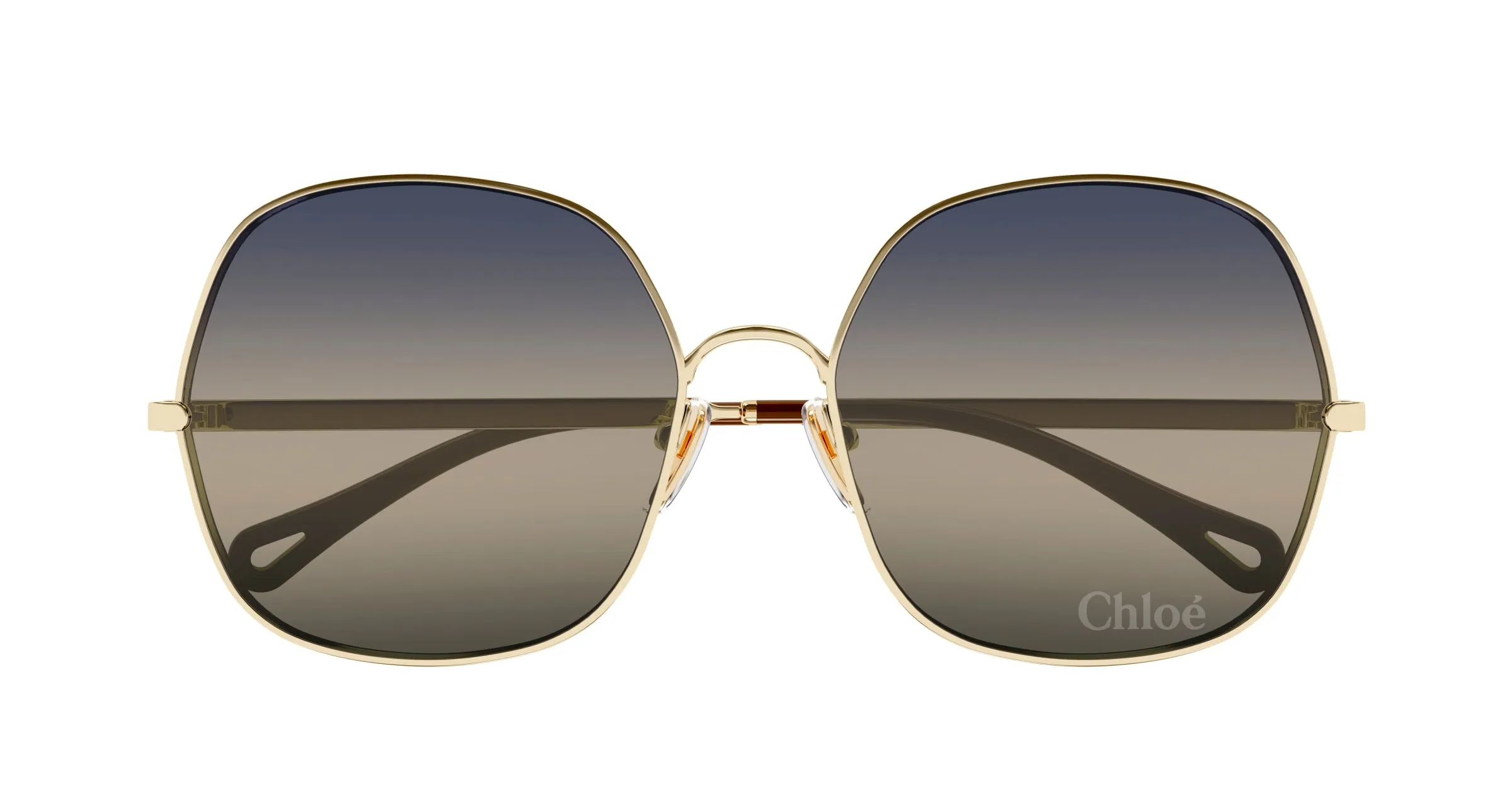 Chloé CH0282S 002 Occhiali da sole Metallo Oro Blu Squadrata - immagine 2