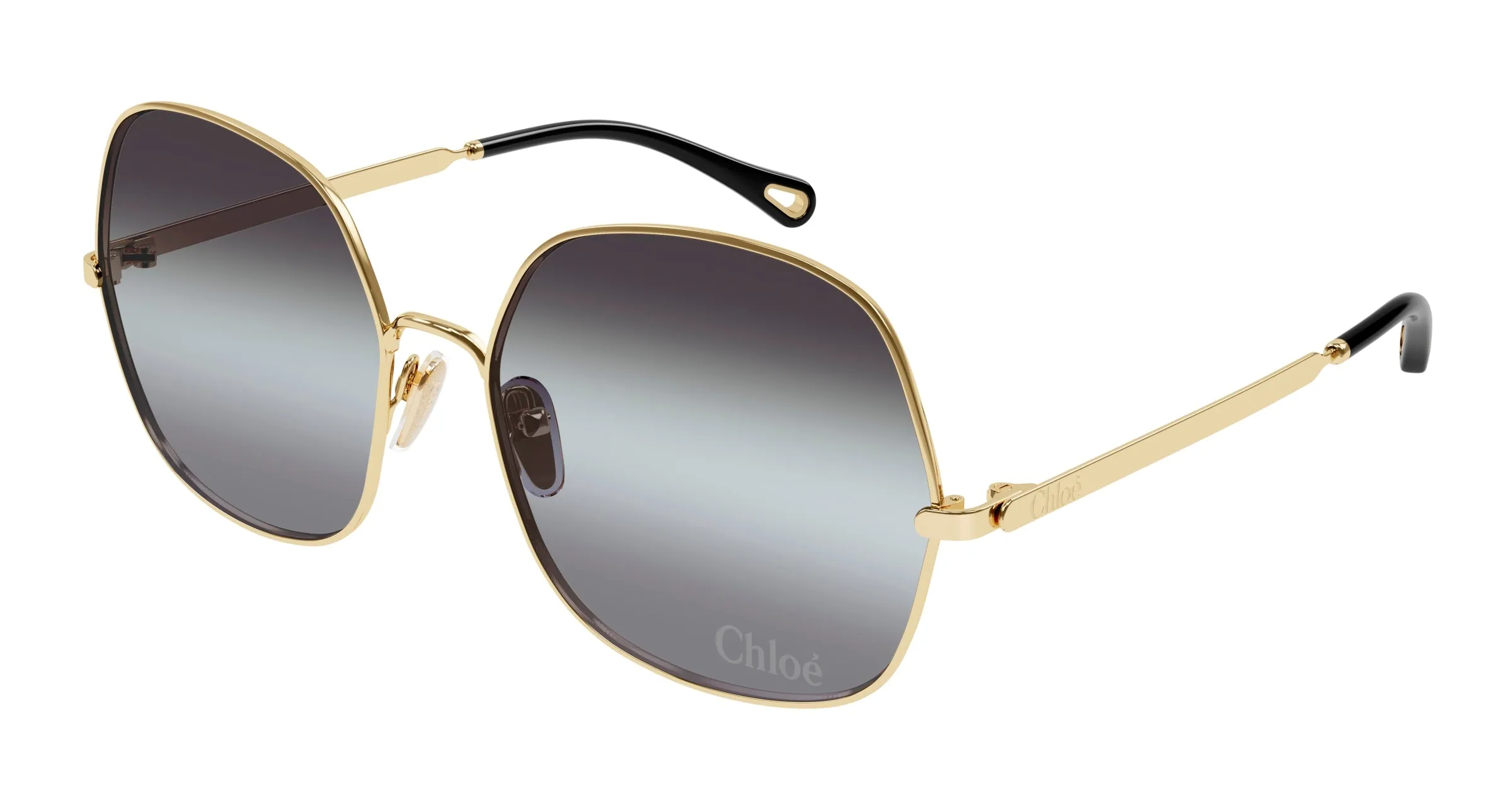 Chloé CH0282S 001 Occhiali da sole Metallo Oro Grigio Squadrata - immagine 1