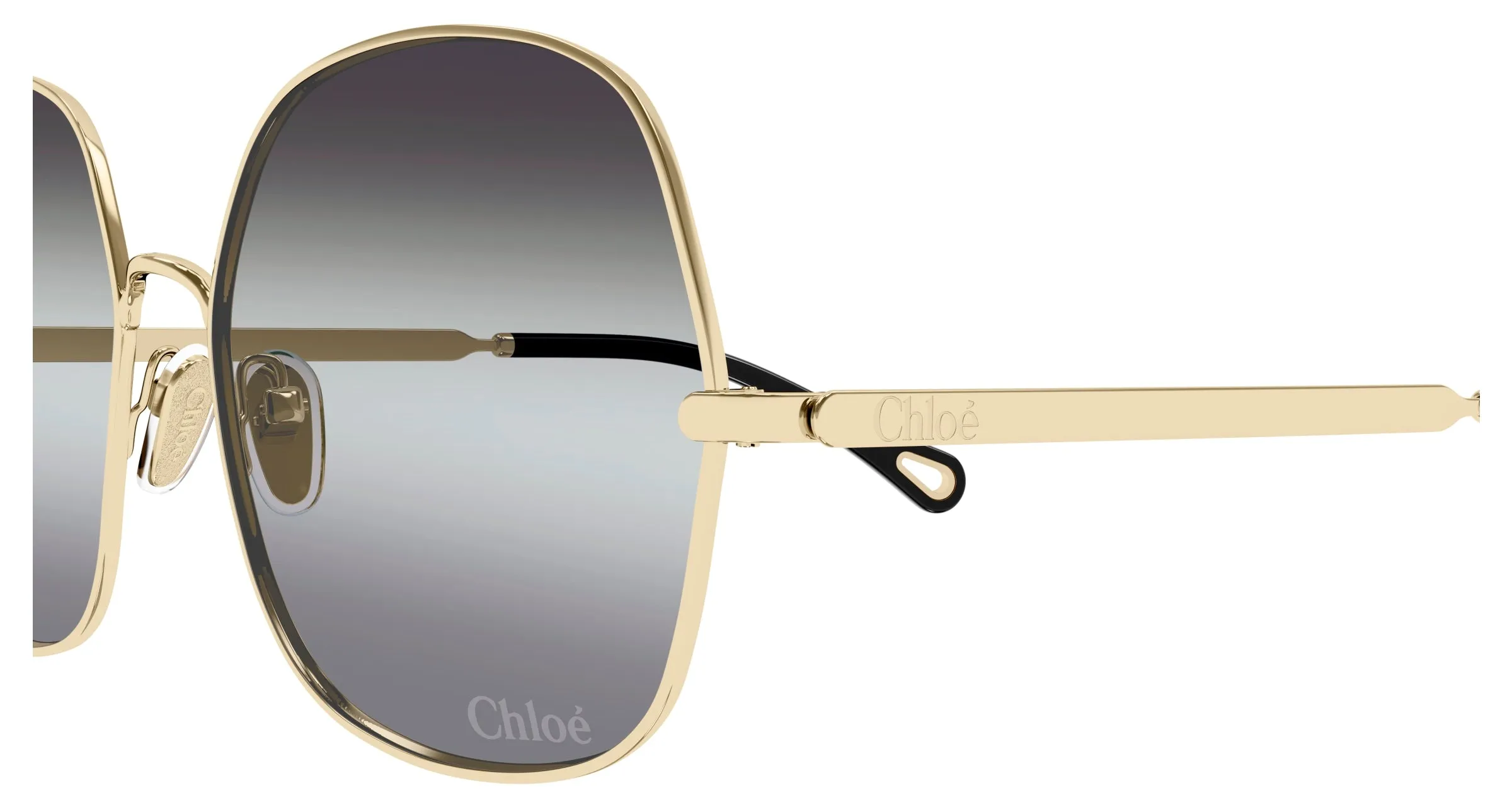 Chloé CH0282S 001 Occhiali da sole Metallo Oro Grigio Squadrata - immagine 3
