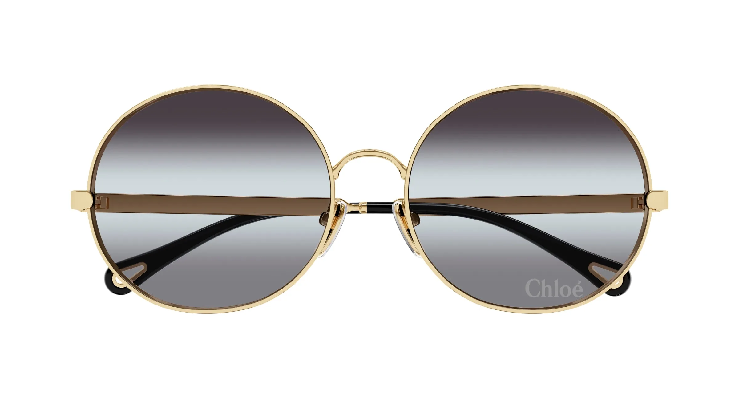 Chloé CH0281S 001 Occhiali da sole Metallo Oro Grigio Rotonda - immagine 2