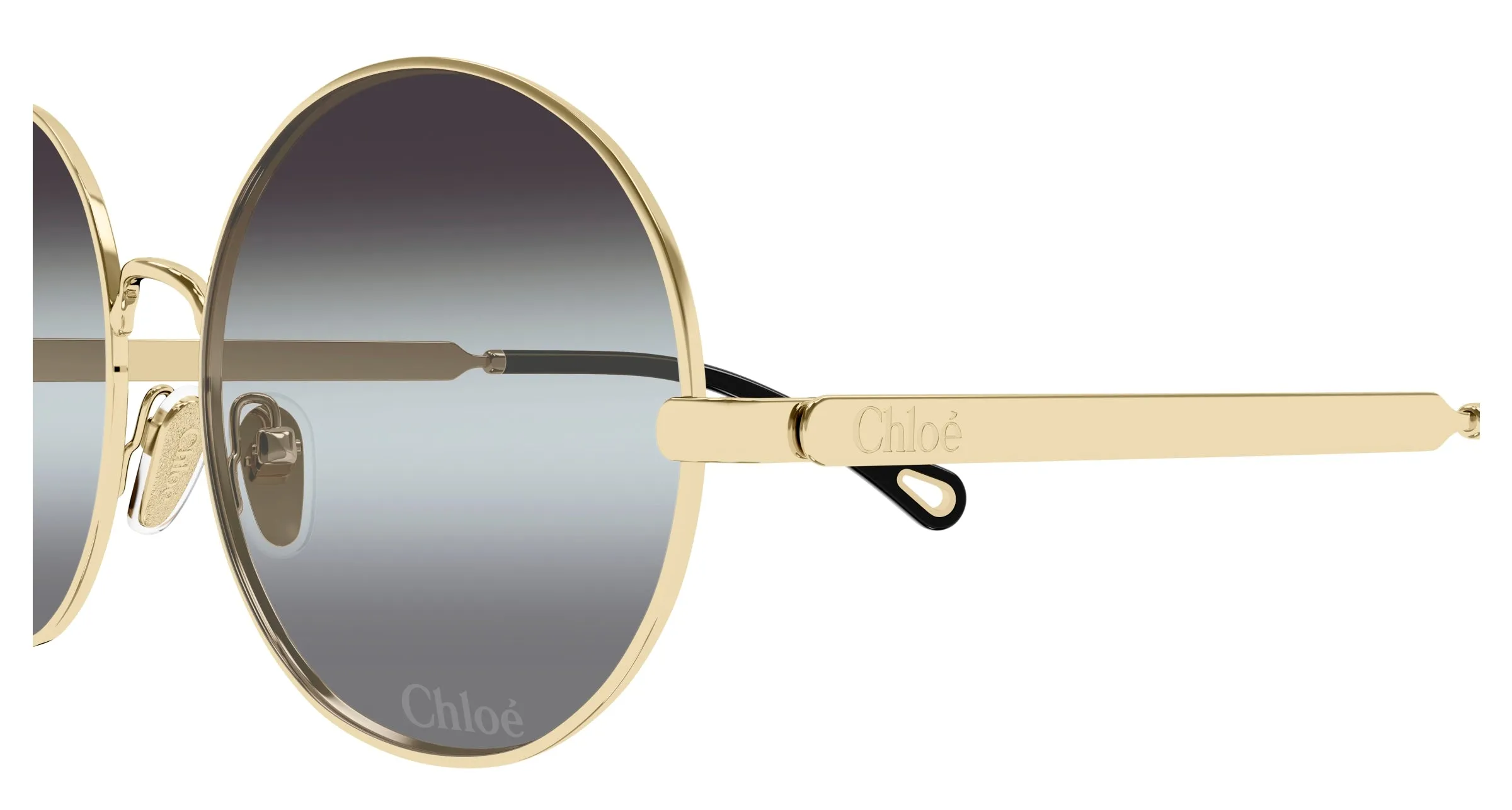 Chloé CH0281S 001 Occhiali da sole Metallo Oro Grigio Rotonda - immagine 3