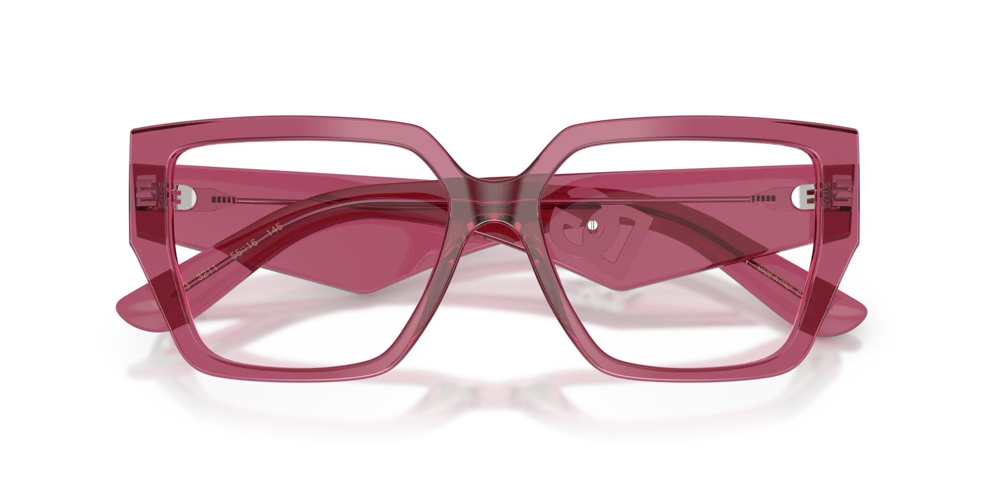 Dolce & Gabbana DG3373 3211 Montature da vista Acetato Rosso Trasparente Squadrata Normale - immagine 2
