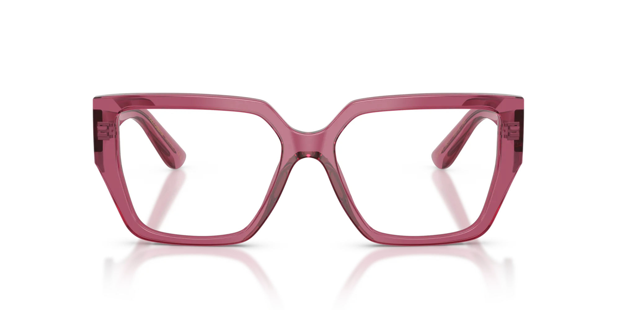 Dolce & Gabbana DG3373 3211 Montature da vista Acetato Rosso Trasparente Squadrata Normale - immagine 3