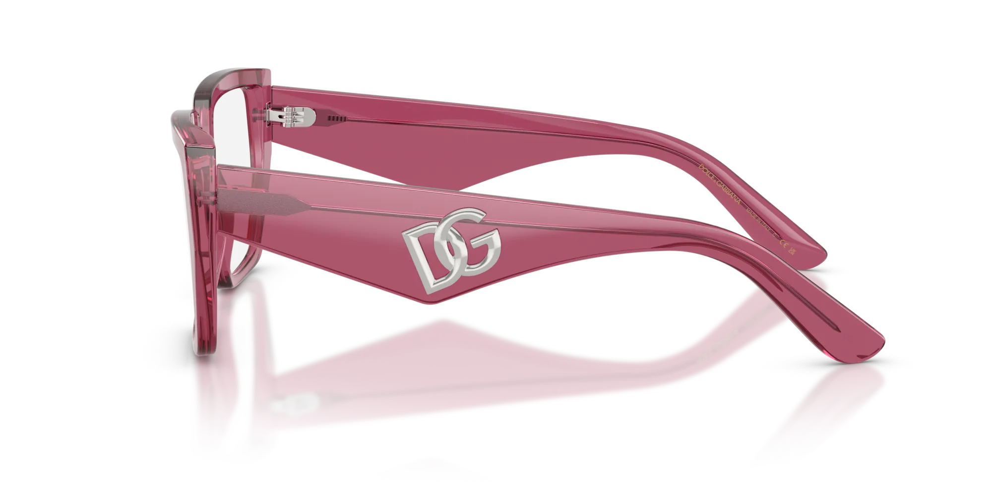 Dolce & Gabbana DG3373 3211 Montature da vista Acetato Rosso Trasparente Squadrata Normale - immagine 4