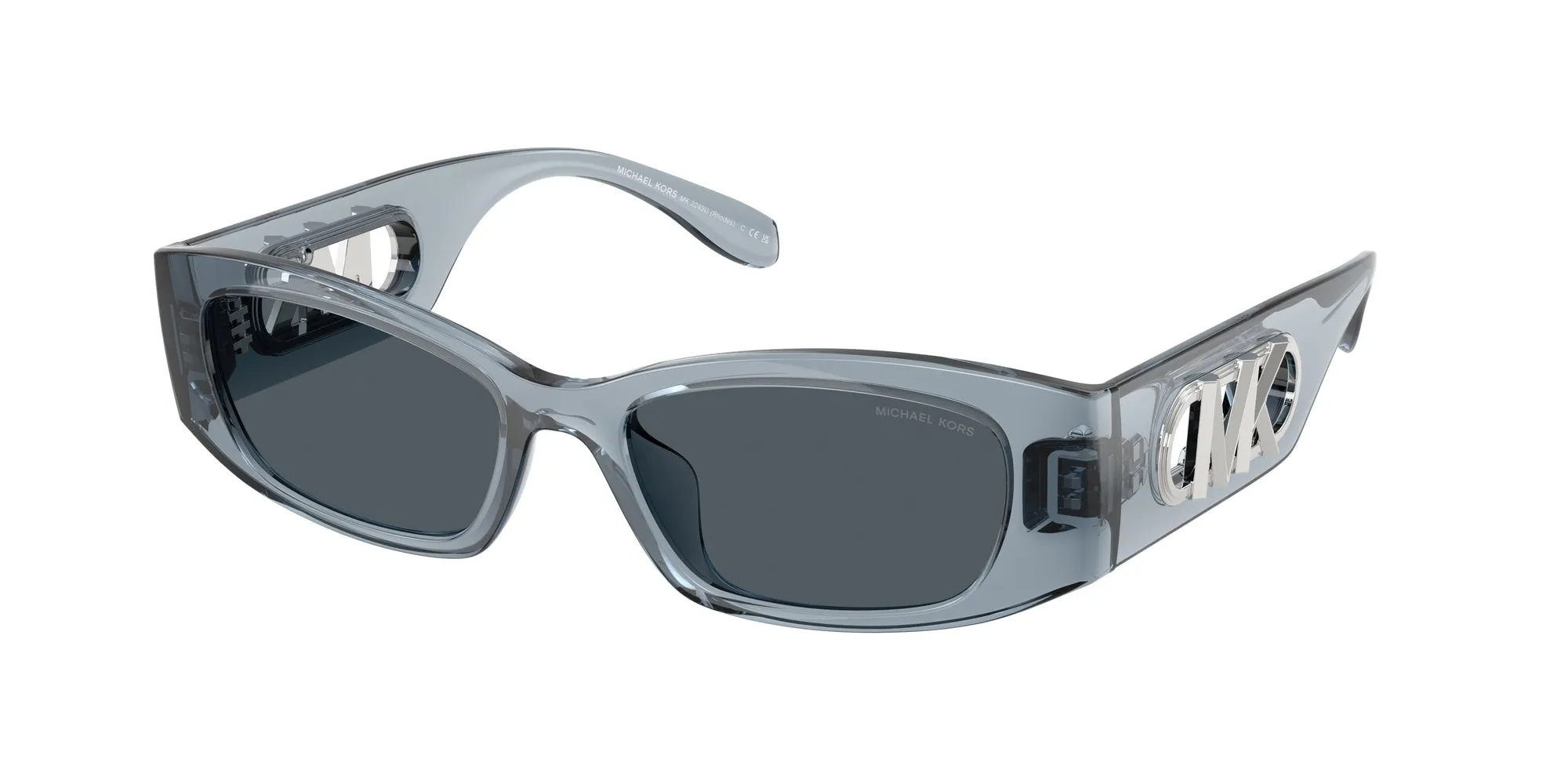 Michael Kors MK2243U RHODES 401487 Occhiali da sole Iniettato Blu Grigio Squadrata Normale - immagine 1