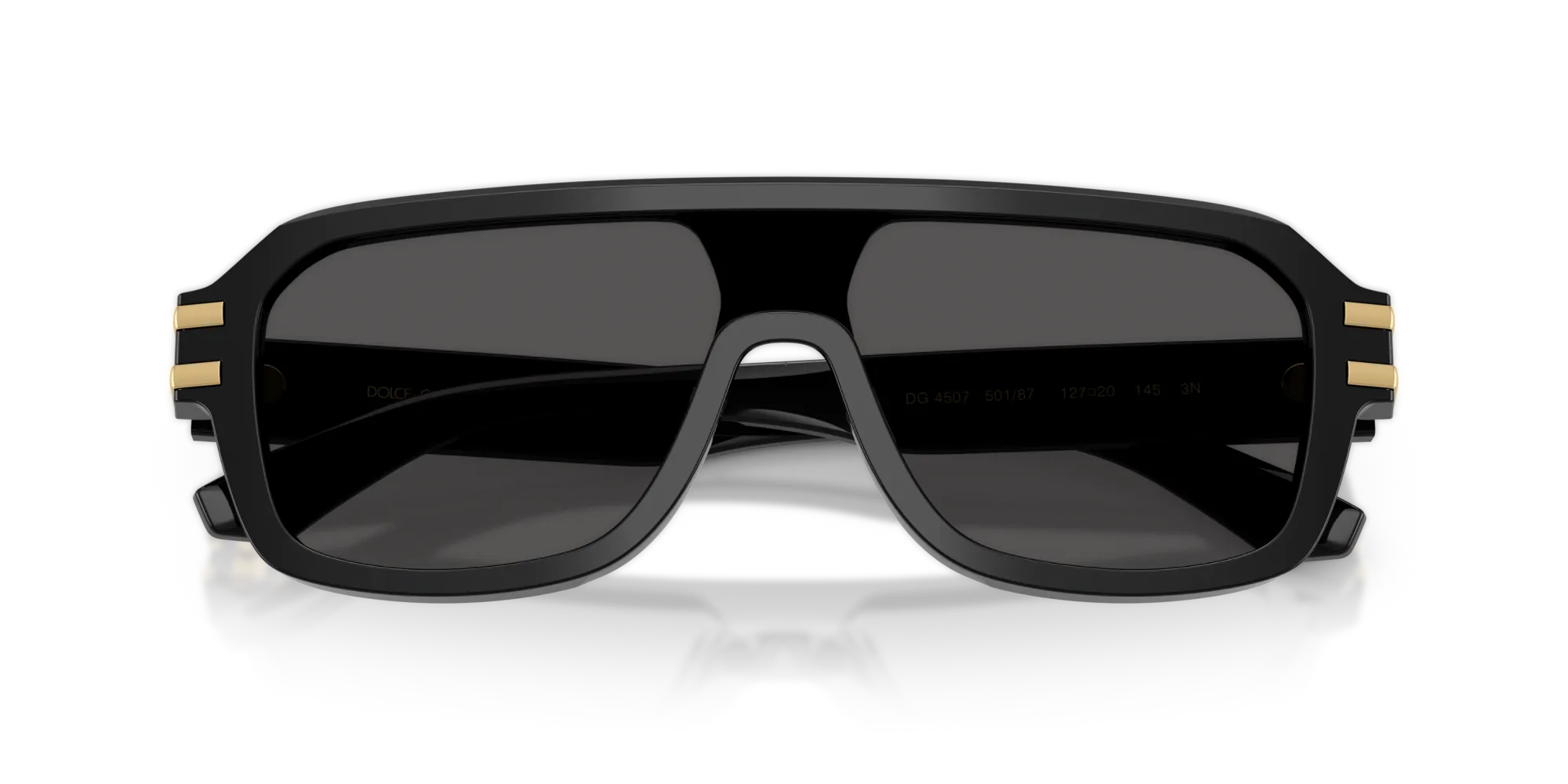 Dolce & Gabbana DG4507 501/87 Occhiali da sole Acetato Nero Grigio Pilot Normale - immagine 2