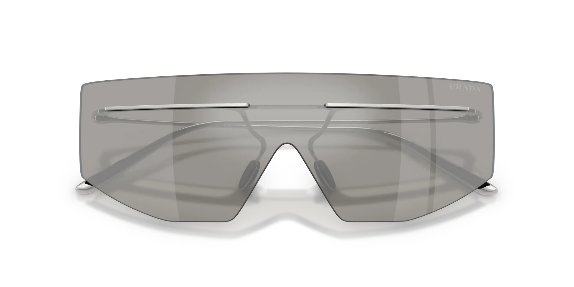 Prada PR B55S 1BC60N Occhiali da sole Metallo Argento Grigio Geometrica Specchiate - immagine 2