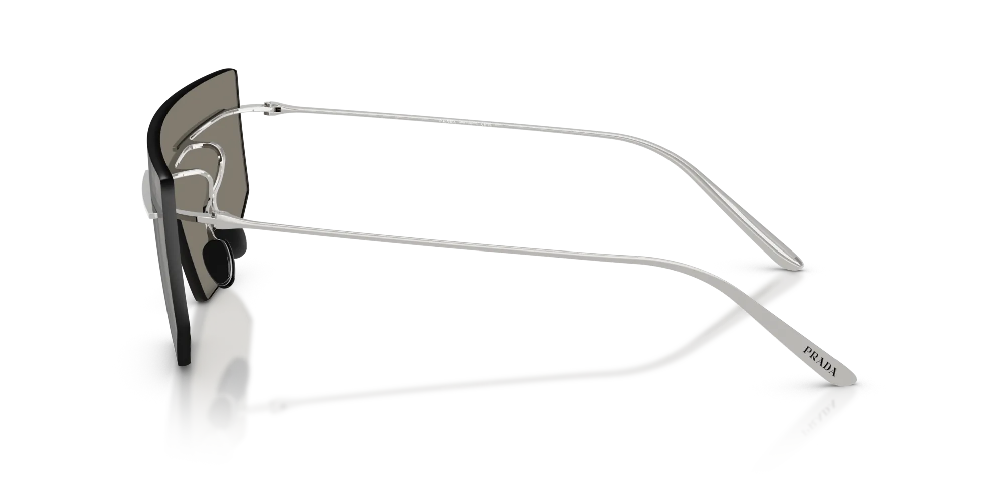 Prada PR B55S 1BC60N Occhiali da sole Metallo Argento Grigio Geometrica Specchiate - immagine 4