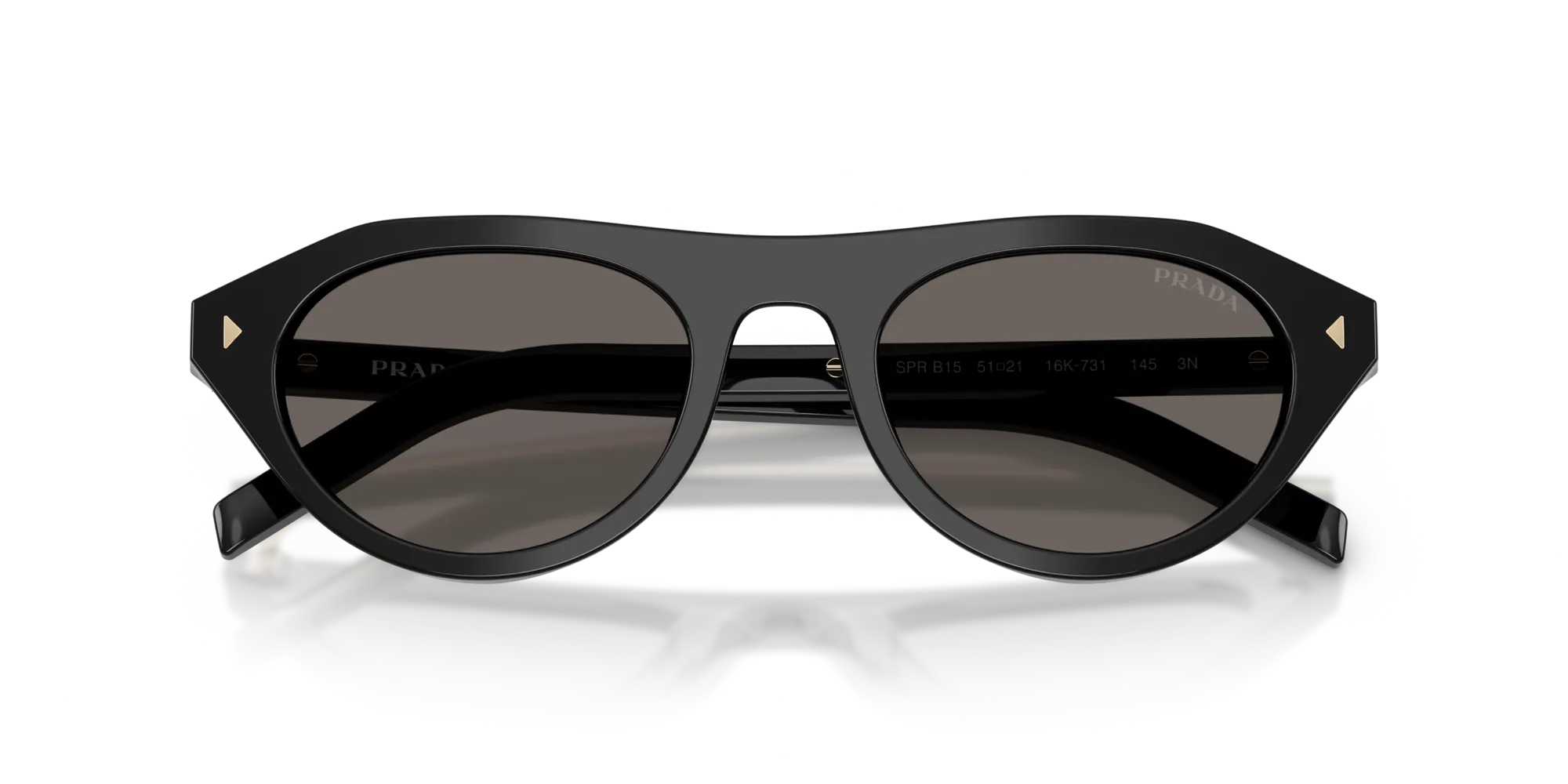 Prada PR B15S 16K731 Occhiali da sole Acetato Nero Grigio Geometrica Normale - immagine 2