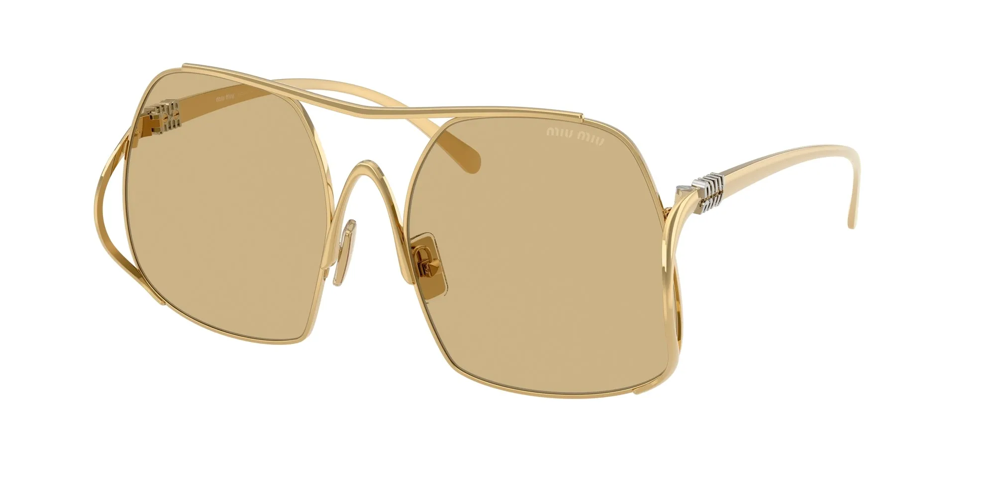 Miu Miu MU A55S 5AK10R Occhiali da sole Acciaio Oro Giallo Squadrata Normale - immagine 1
