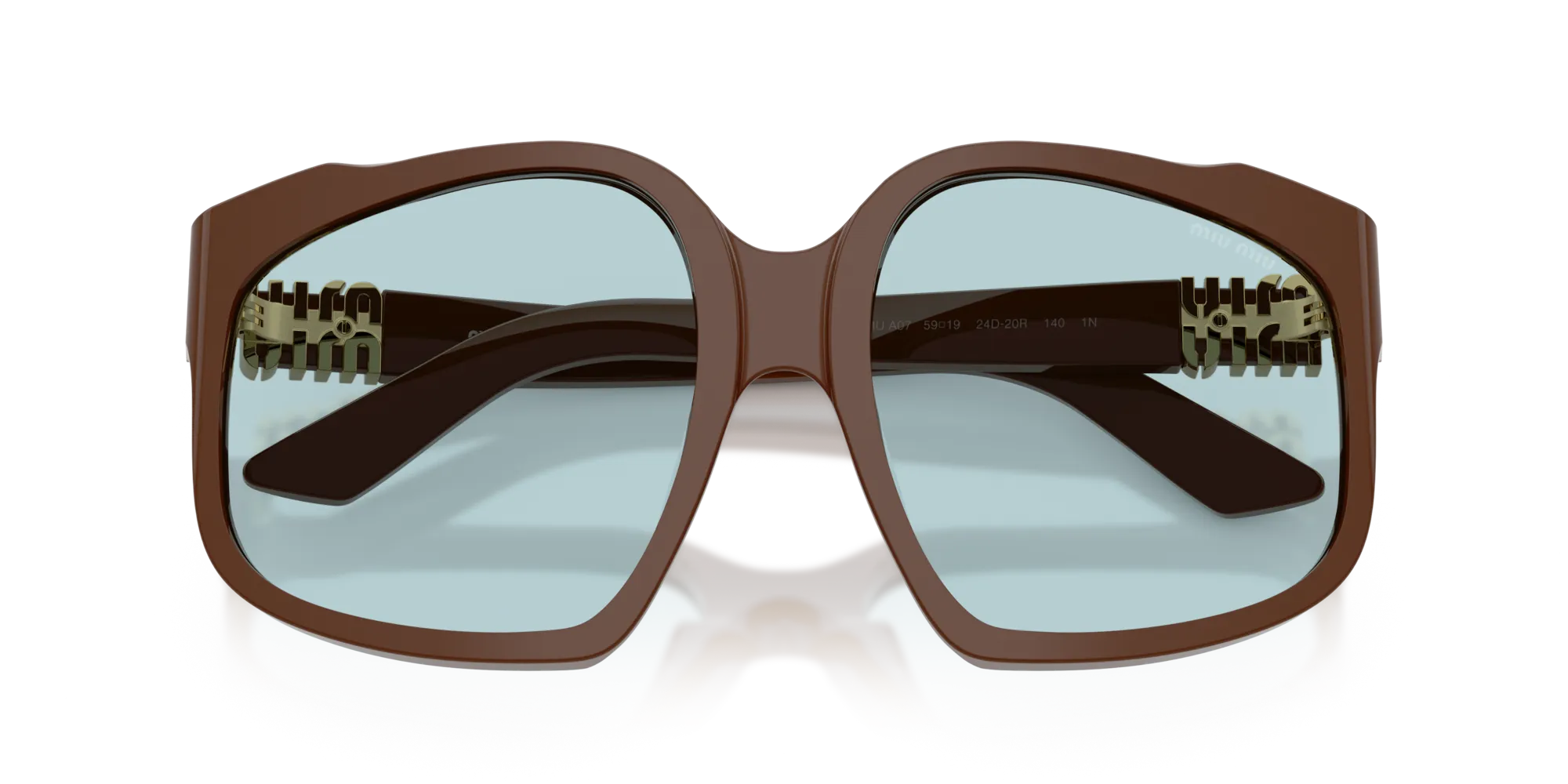 Miu Miu MU A07S 24D20R Occhiali da sole Acetato Marrone Blu Geometrica Normale - immagine 2
