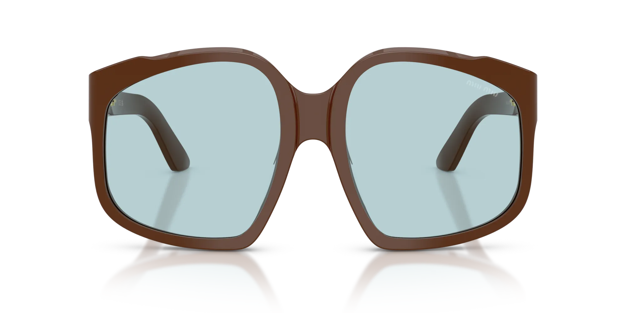 Miu Miu MU A07S 24D20R Occhiali da sole Acetato Marrone Blu Geometrica Normale - immagine 3