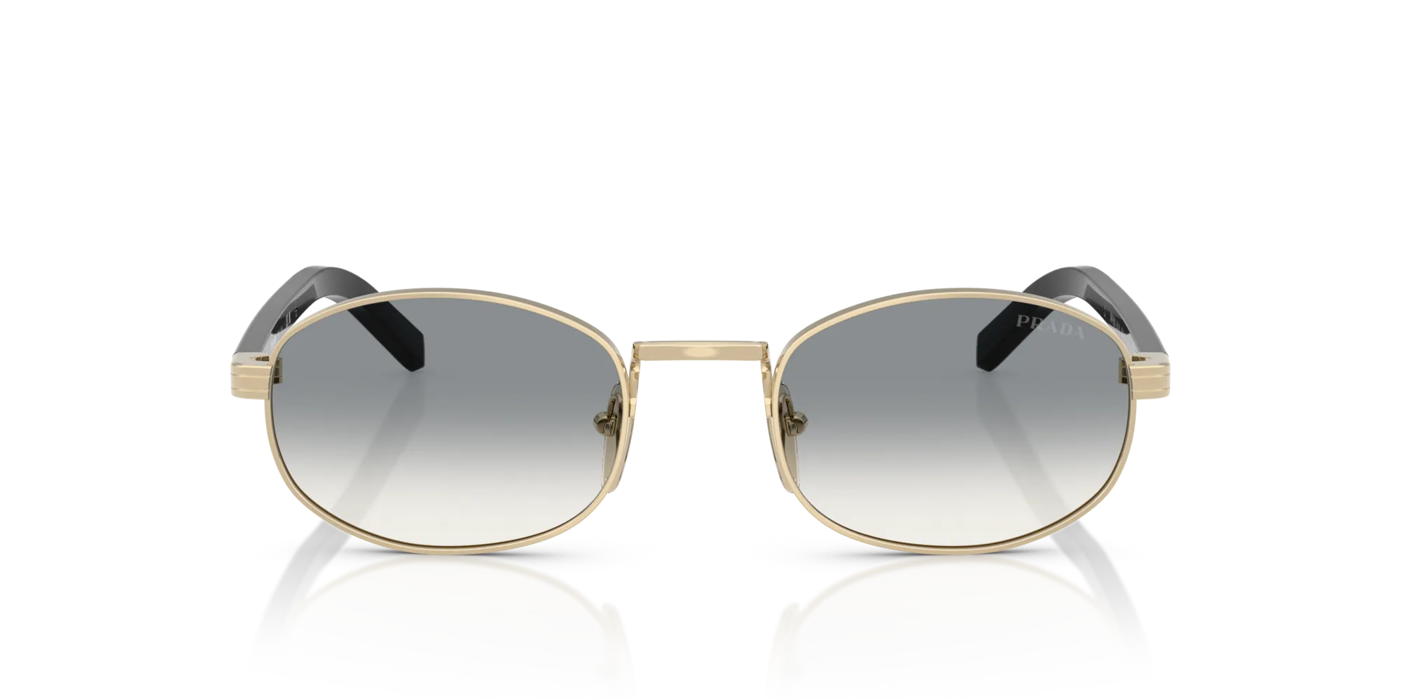 Prada PR B53S ZVN02C Occhiali da sole Metallo Oro Grigio Rotonda Normale Sfumato - immagine 3