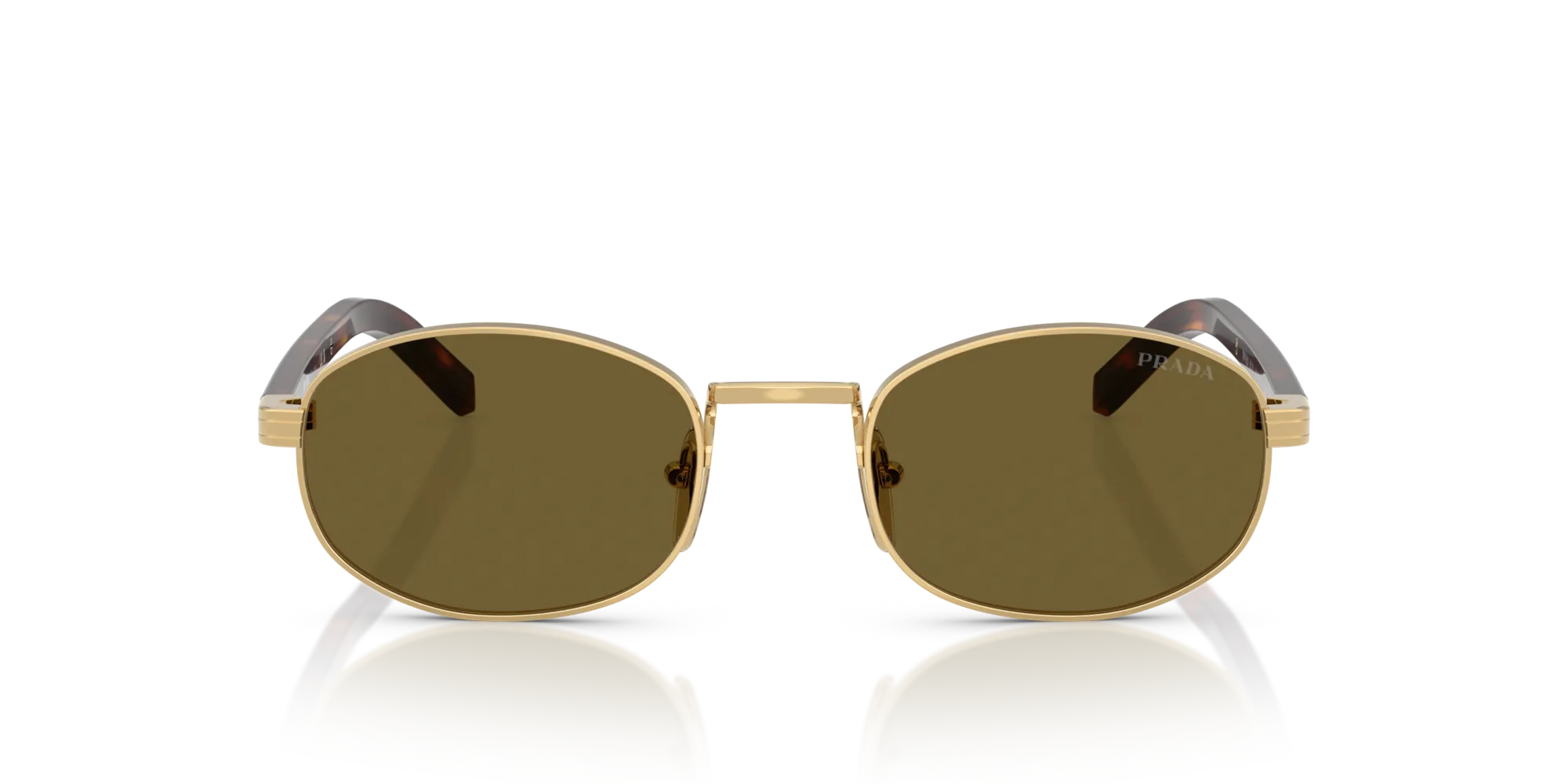 Prada PR B53S 5AK09Z Occhiali da sole Metallo Oro Marrone Rotonda Normale - immagine 3