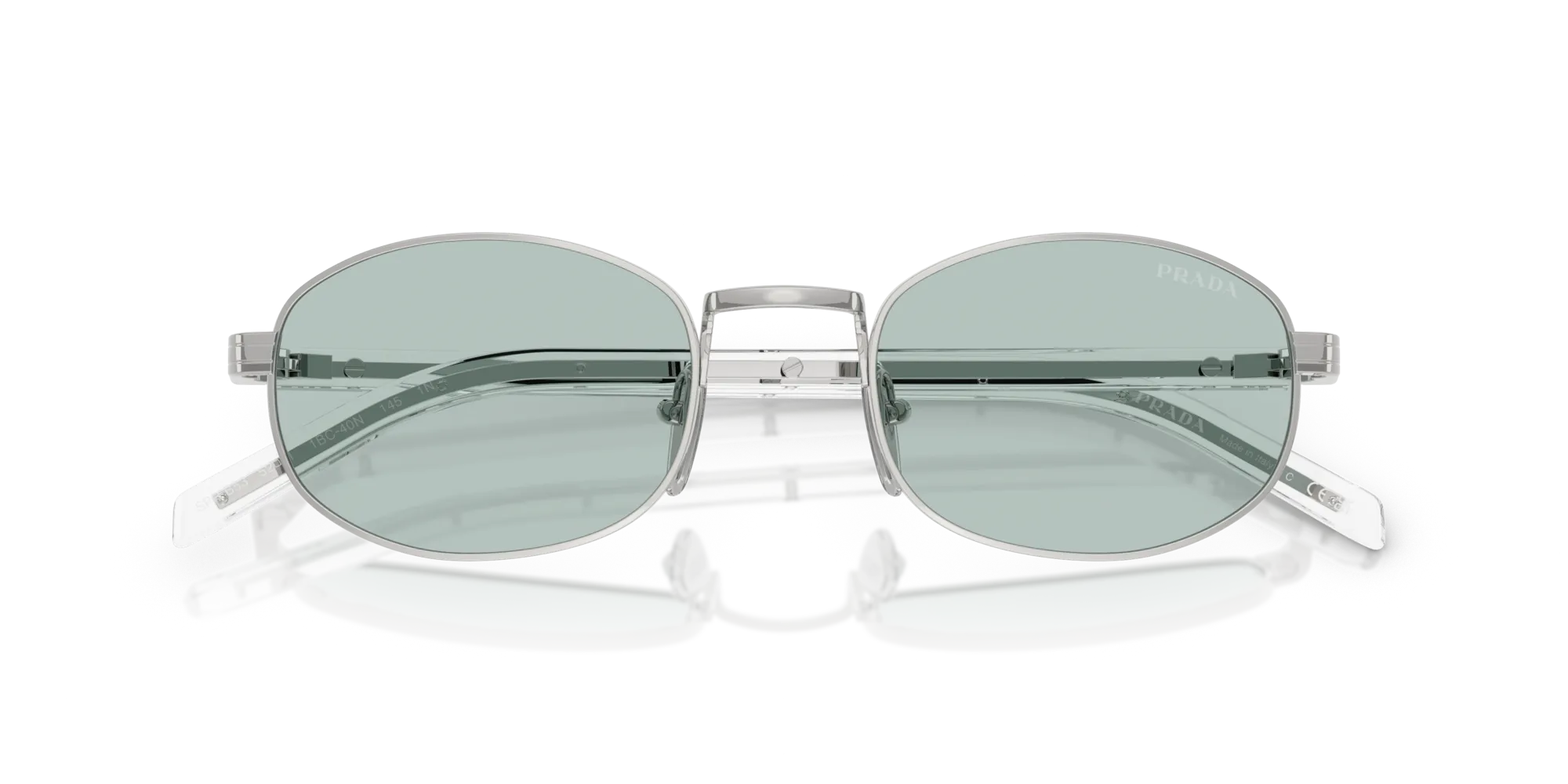 Prada PR B53S 1BC40N Occhiali da sole Metallo Argento Blu Rotonda Normale - immagine 2
