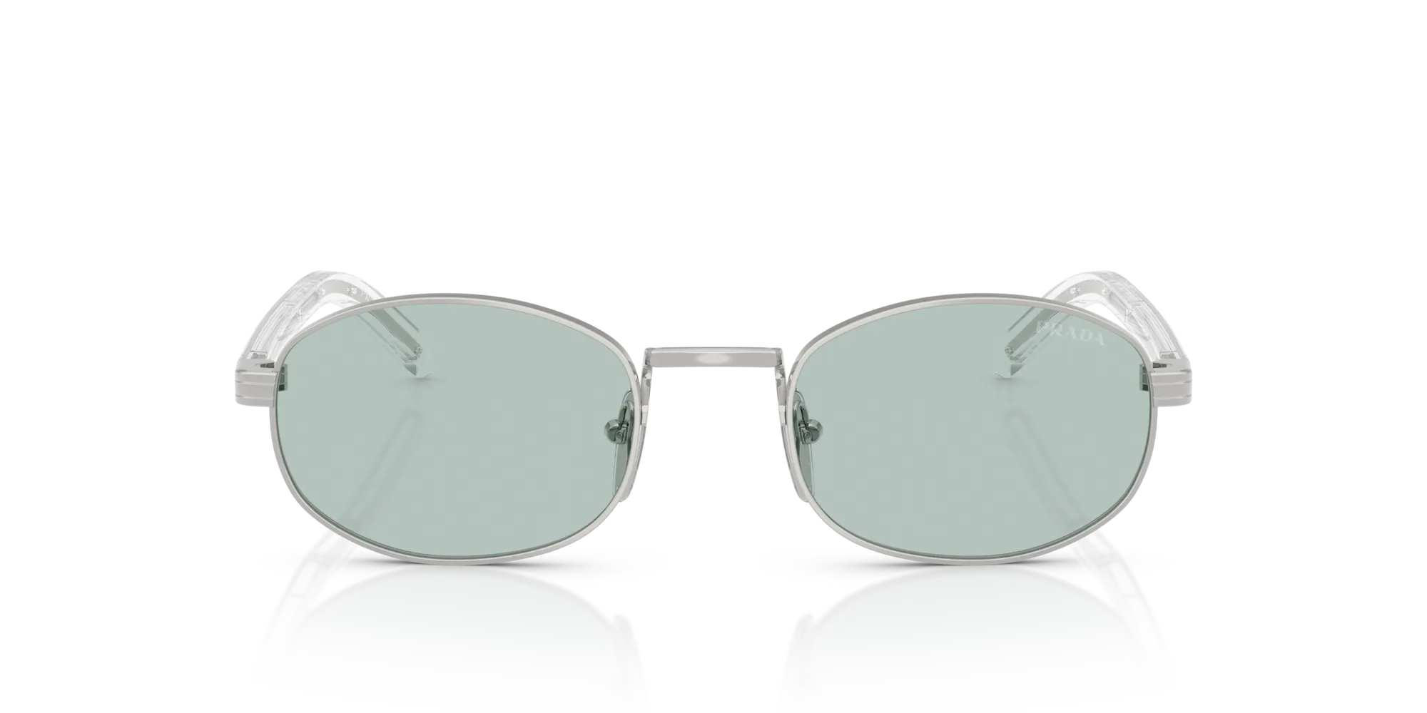 Prada PR B53S 1BC40N Occhiali da sole Metallo Argento Blu Rotonda Normale - immagine 3