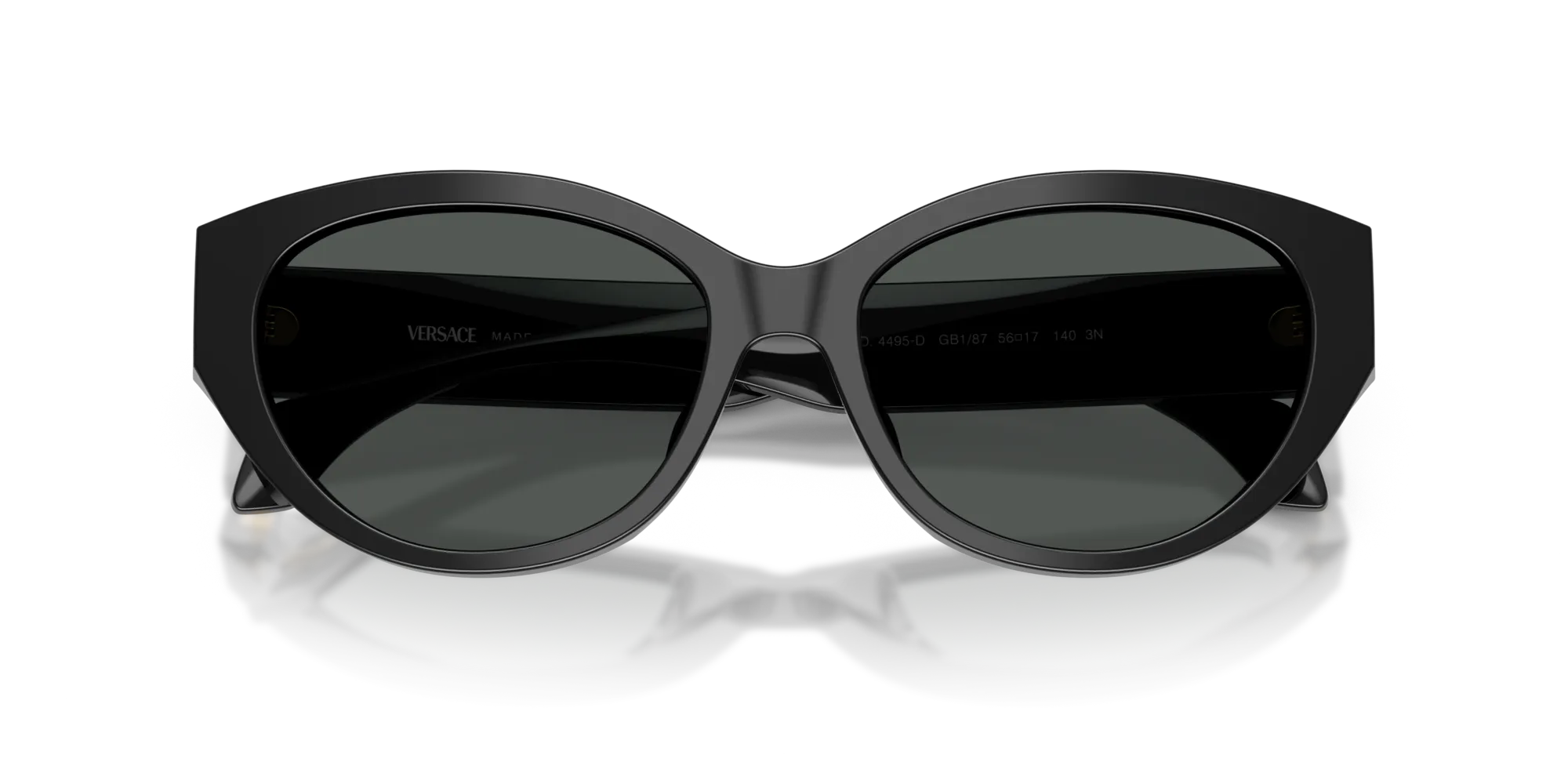 Versace VE4495D GB1/87 Occhiali da sole Acetato Nero Grigio Rotonda Normale - immagine 2