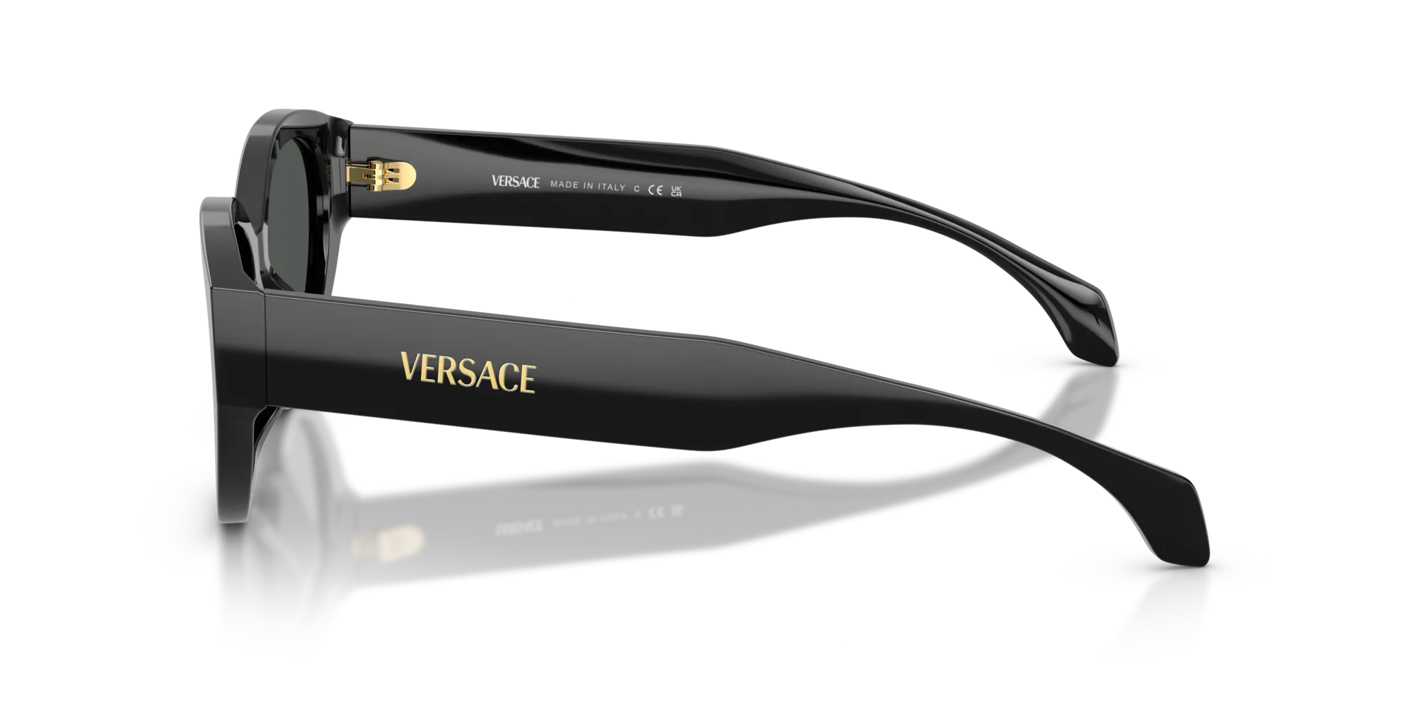 Versace VE4495D GB1/87 Occhiali da sole Acetato Nero Grigio Rotonda Normale - immagine 4