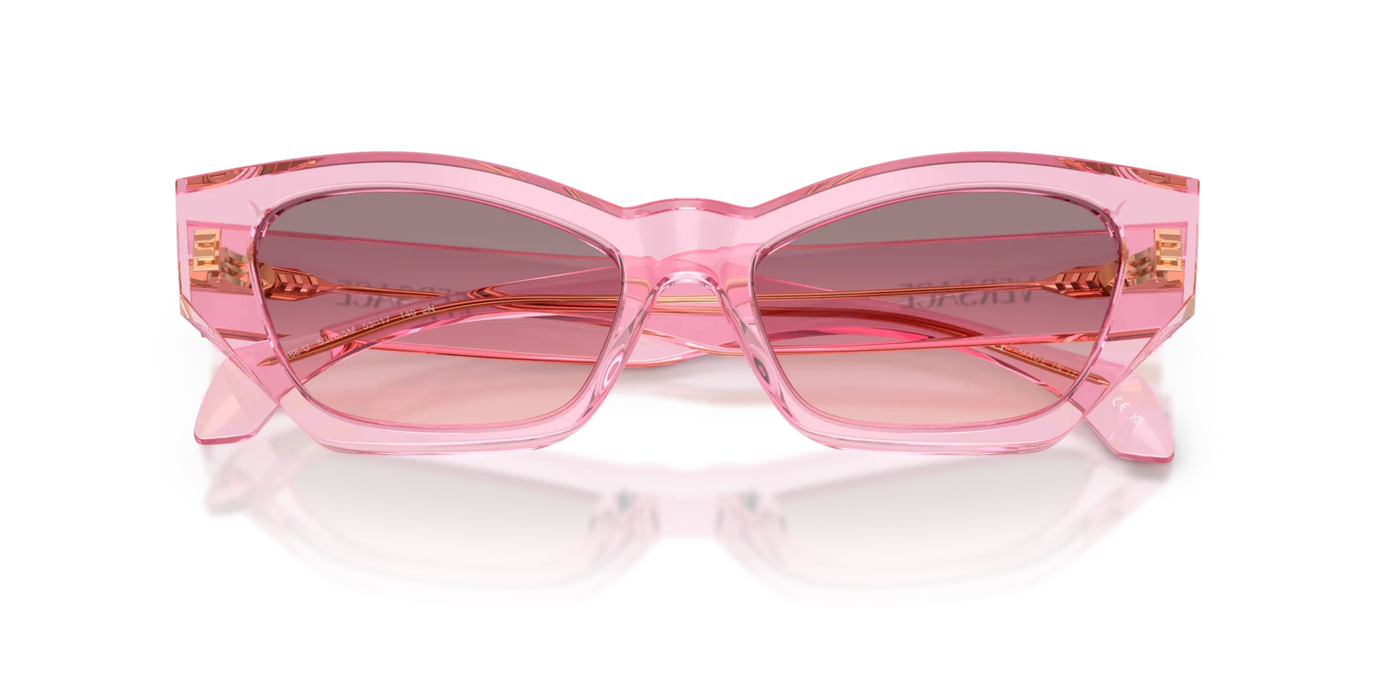 Versace VE4488U 53705M Occhiali da sole Acetato Rosa Rosa Cat Eye Normale Sfumato - immagine 2