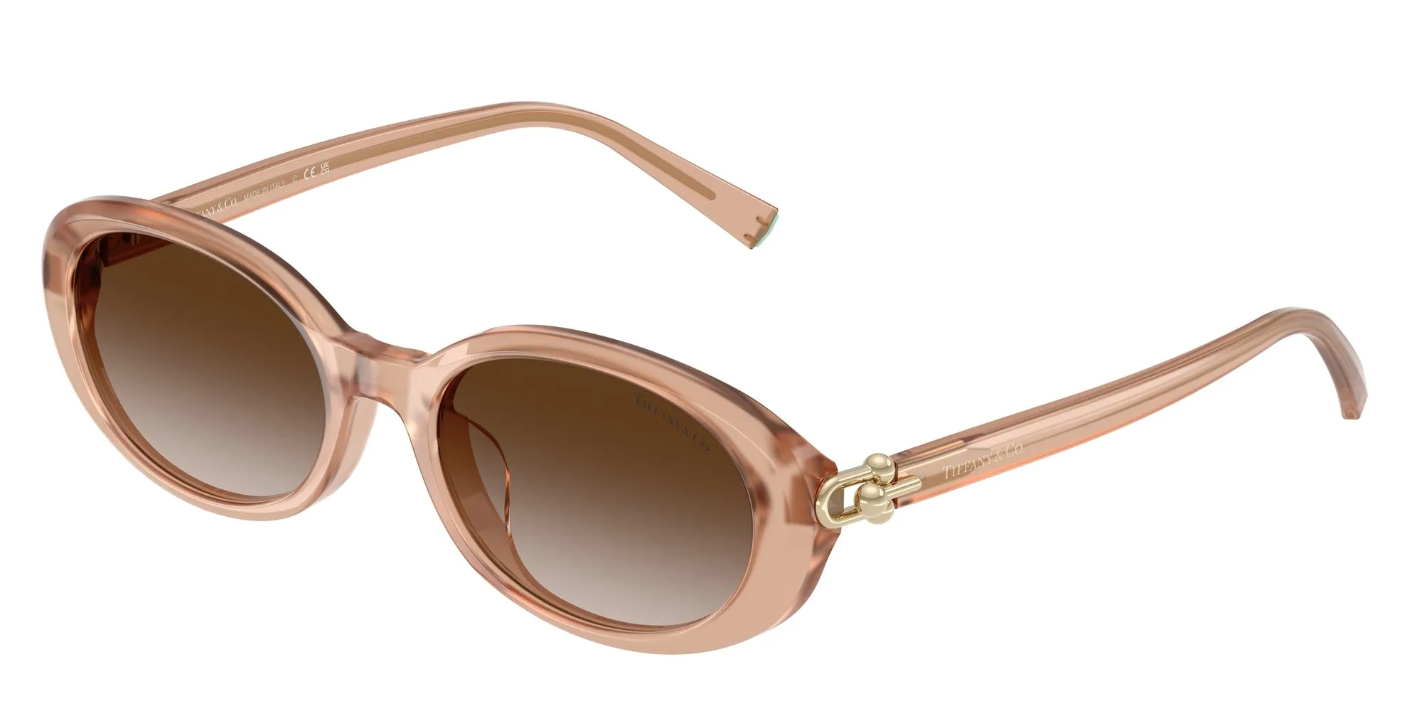 Tiffany TF4242D 82683B Occhiali da sole Acetato Rosa Marrone Rotonda Normale Sfumato - immagine 1