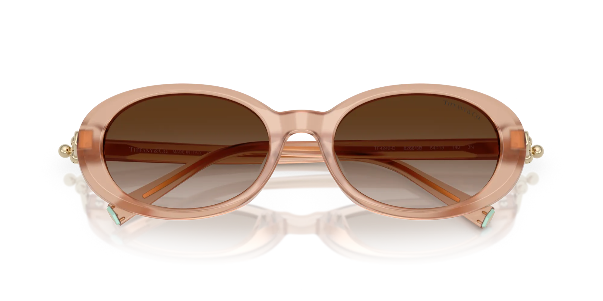 Tiffany TF4242D 82683B Occhiali da sole Acetato Rosa Marrone Rotonda Normale Sfumato - immagine 2
