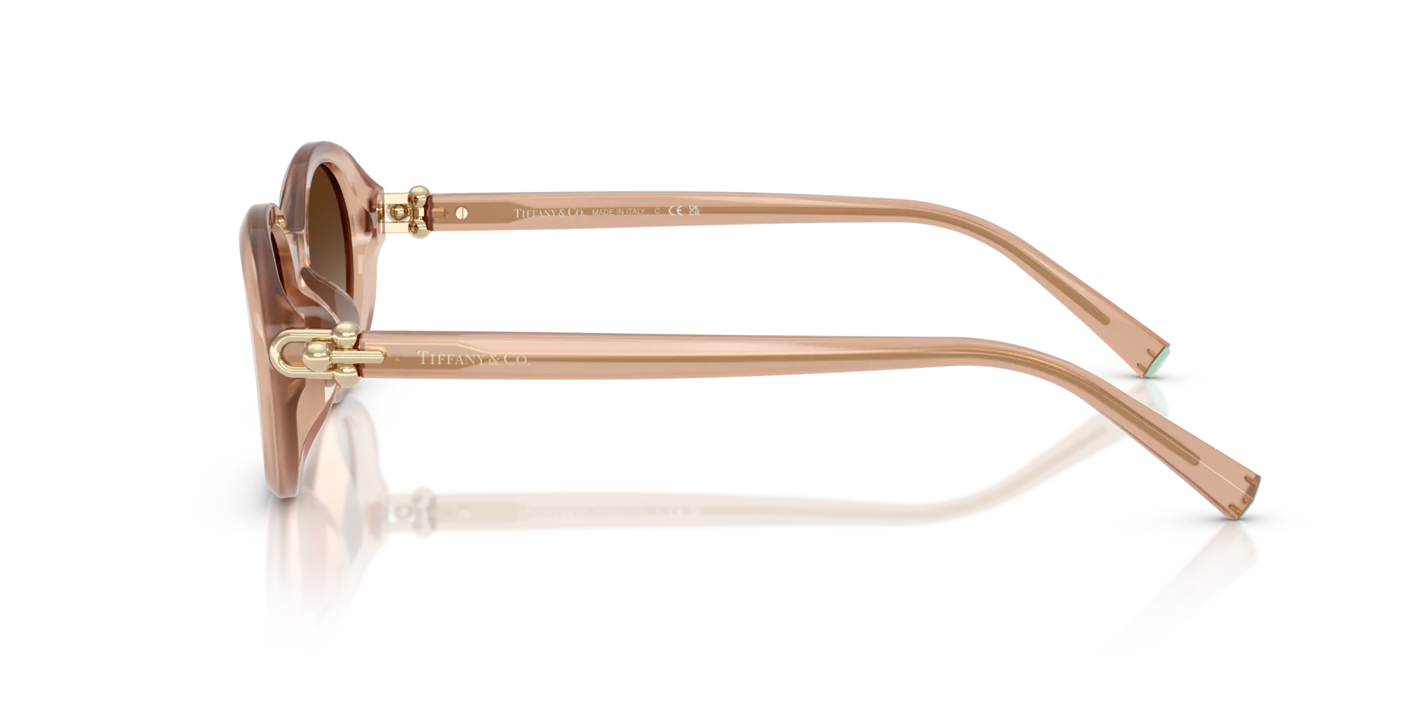 Tiffany TF4242D 82683B Occhiali da sole Acetato Rosa Marrone Rotonda Normale Sfumato - immagine 4