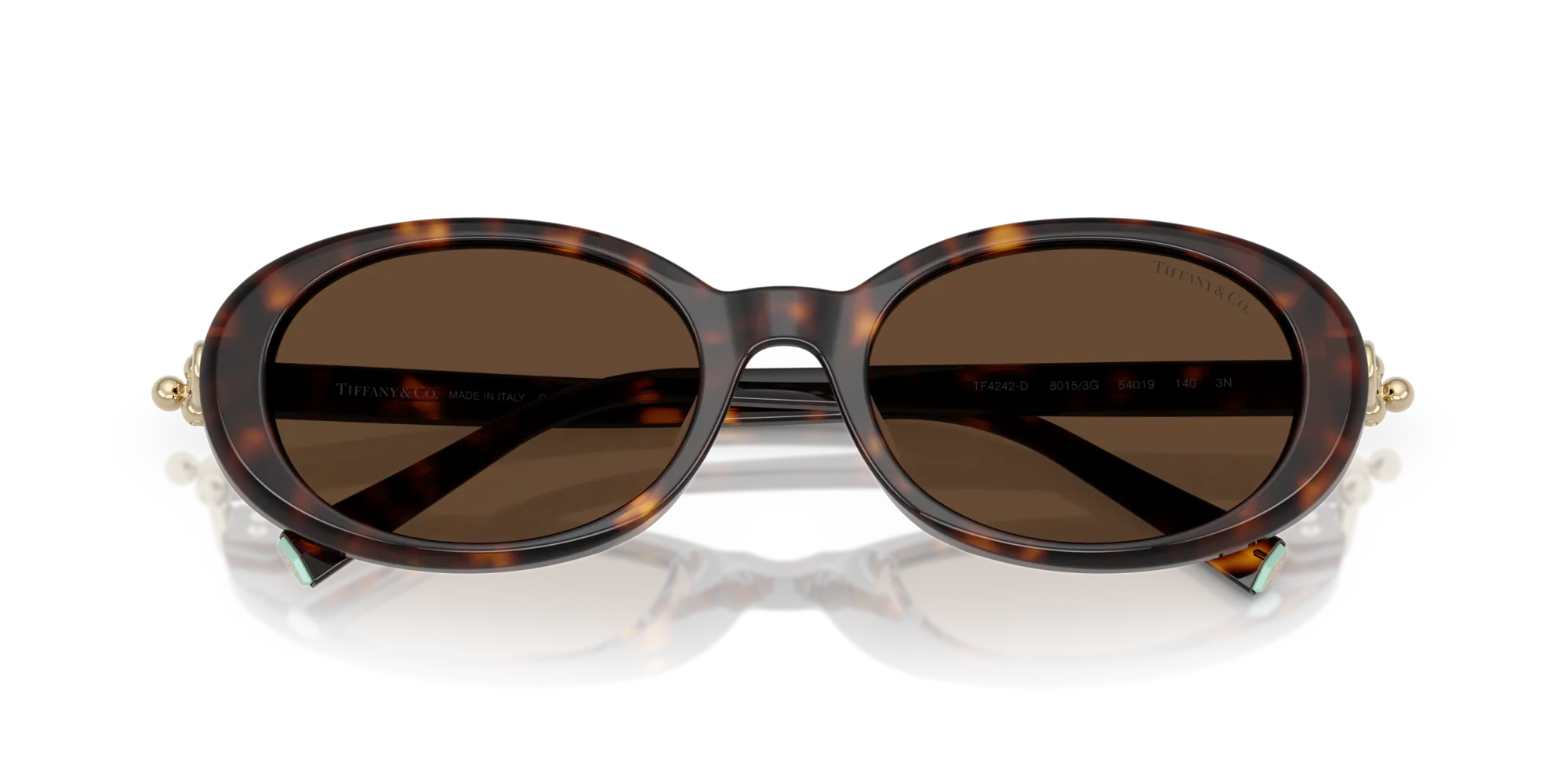 Tiffany TF4242D 80153G Occhiali da sole Acetato Tartaruga Marrone Rotonda Normale - immagine 2